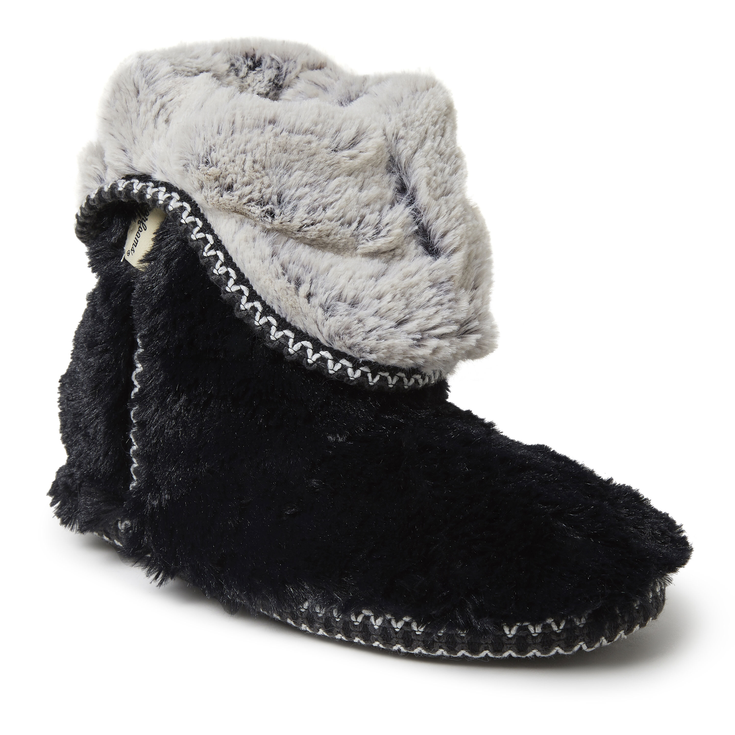 Dearfoams Women s Faux Fur Foldown Boots Black L