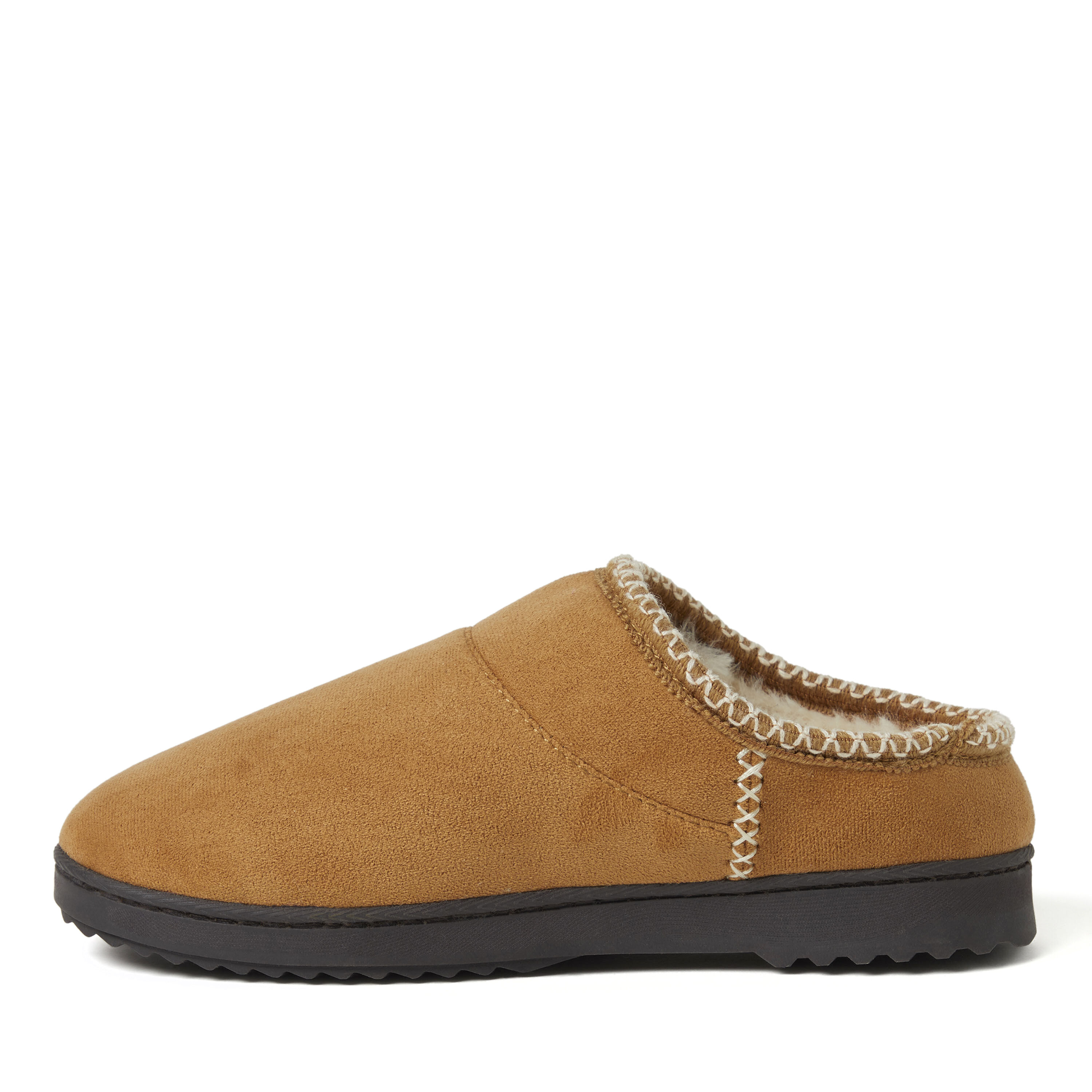 Women's Microsuede Clog Slipper with Faux Fur