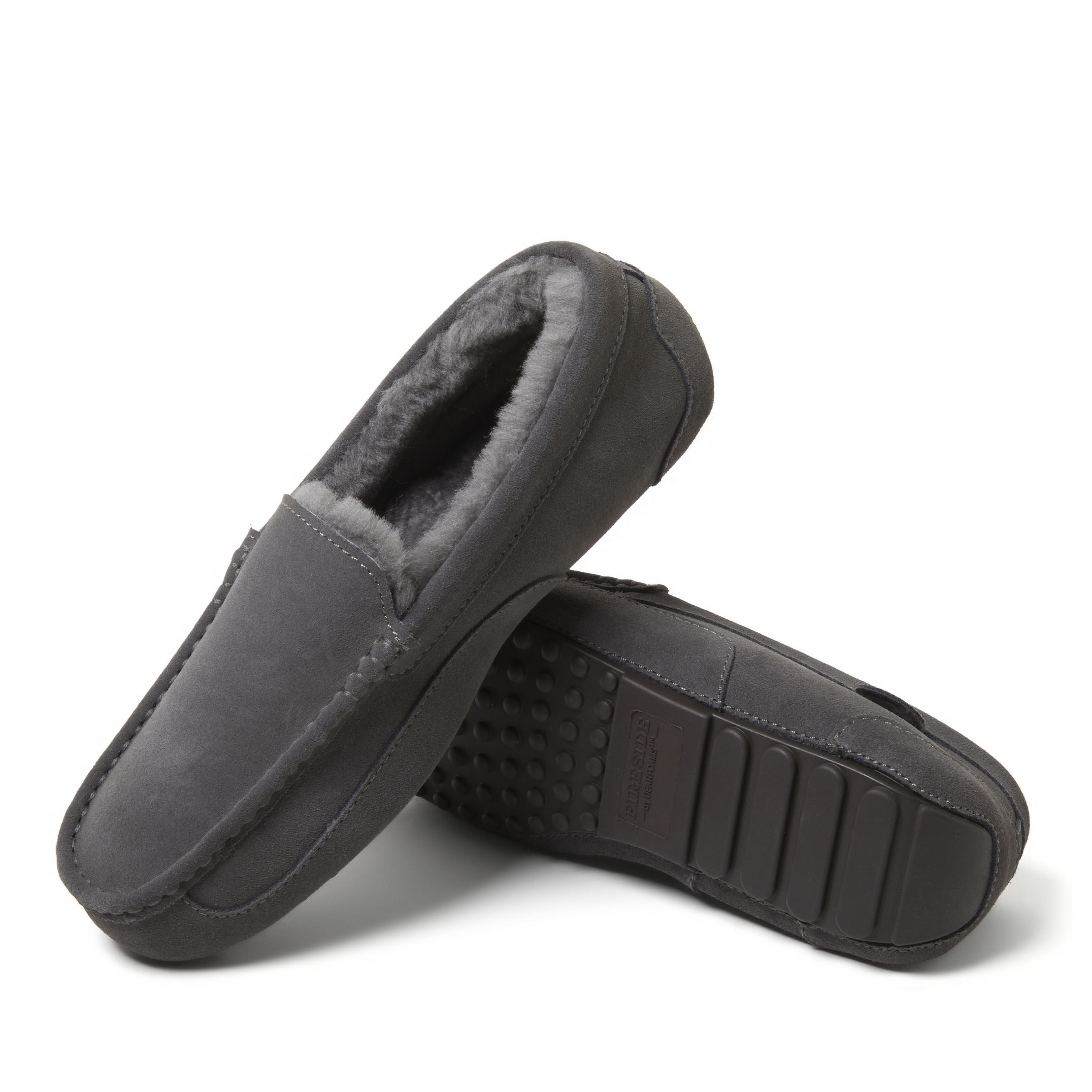 Men's Fireside by Dearfoams Melbourne Genuine Shearling Moccasin Slipper