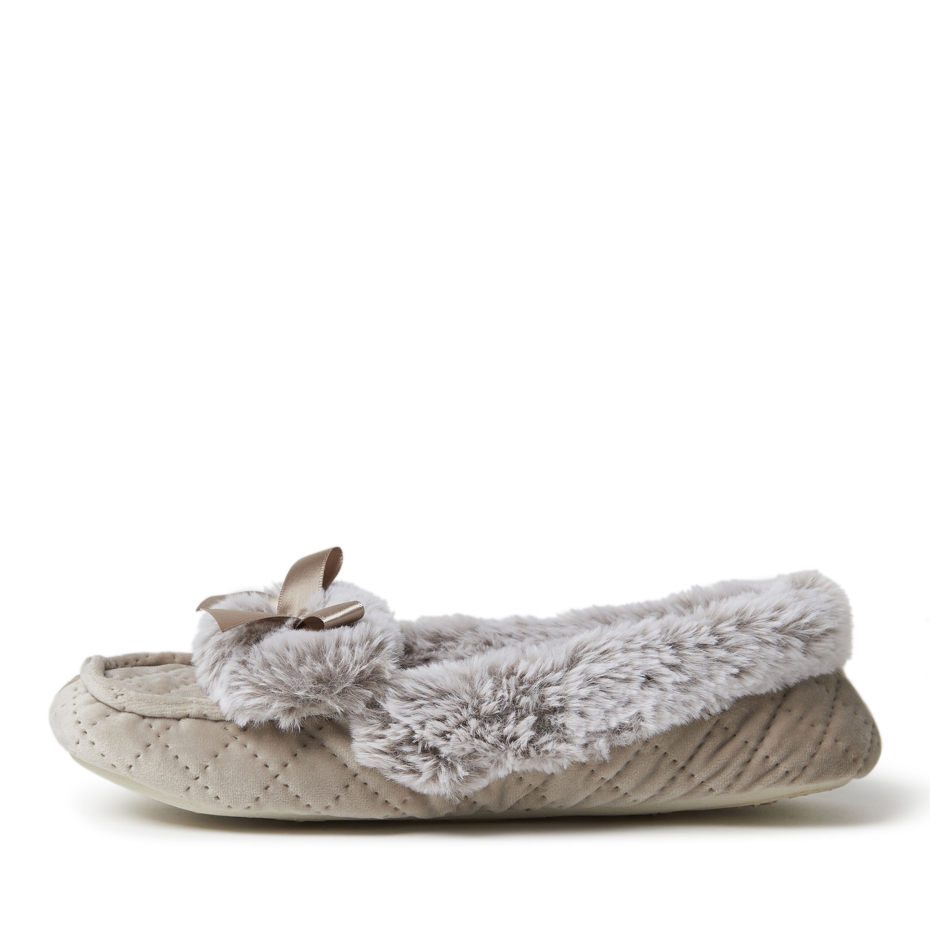 Women's Quilted Velour Moccasin