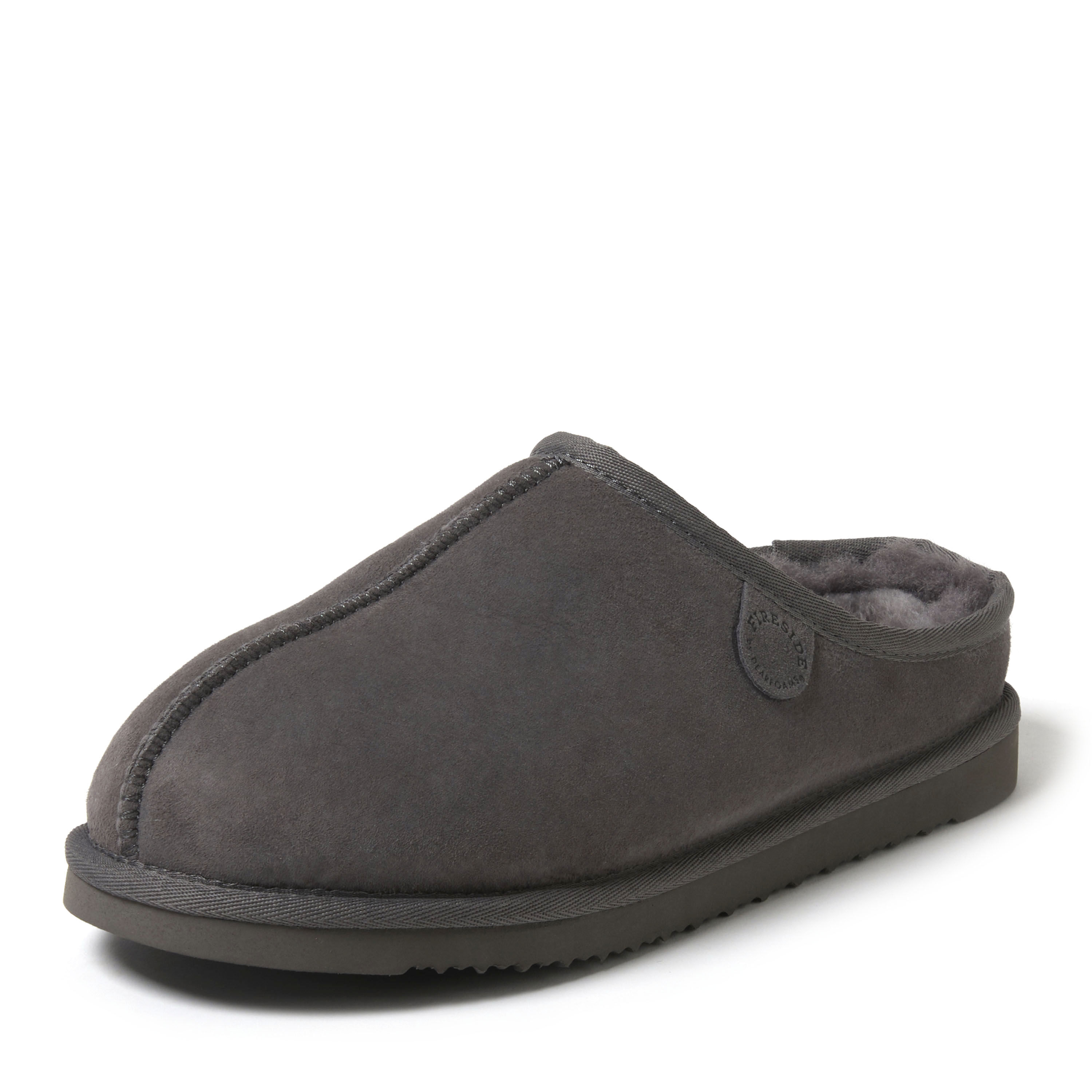 Men's Fireside by Dearfoams Grafton Genuine Shearling Clog Slipper with Woven Accent