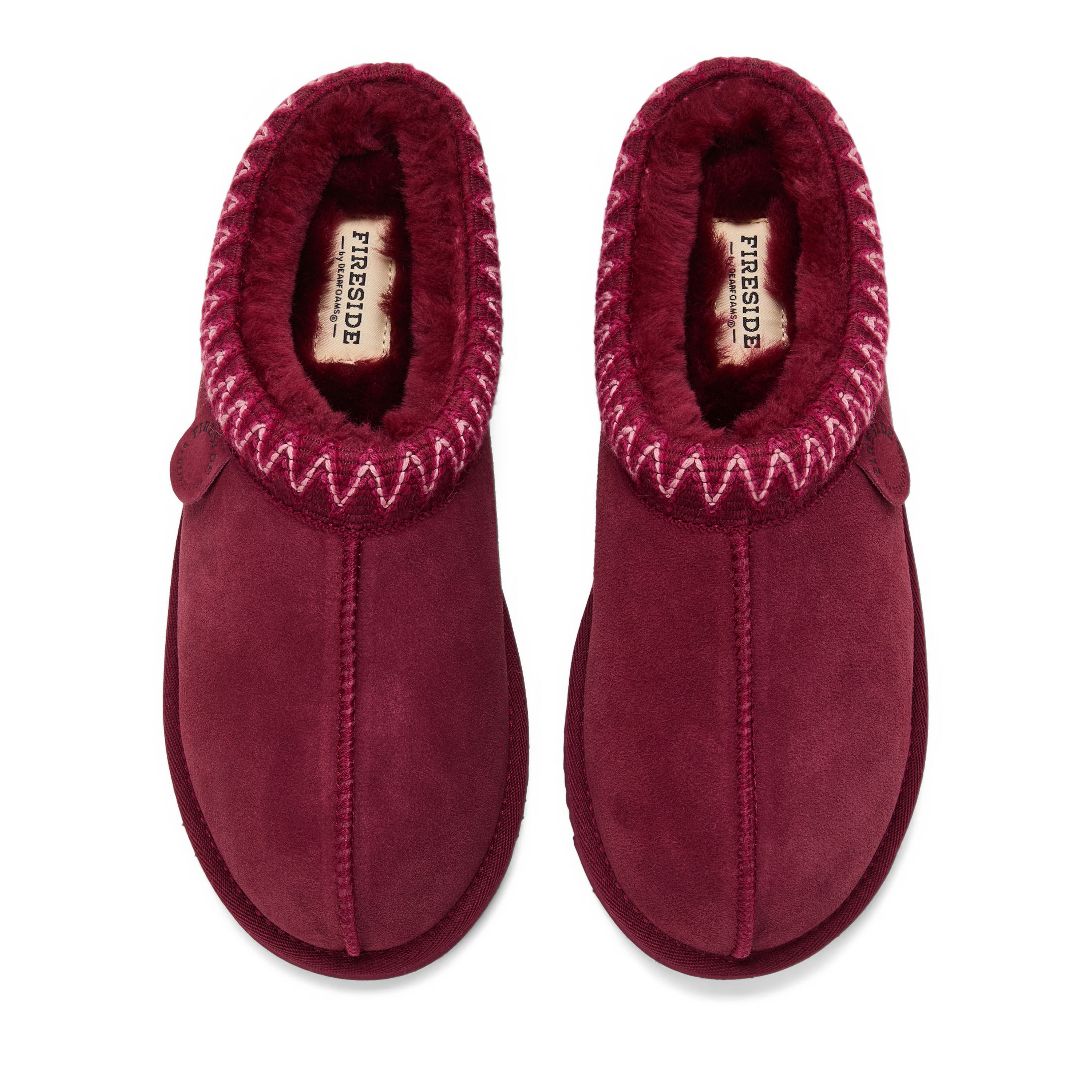 Women's Fireside by Dearfoams Greta Genuine Shearling Clog With Taping