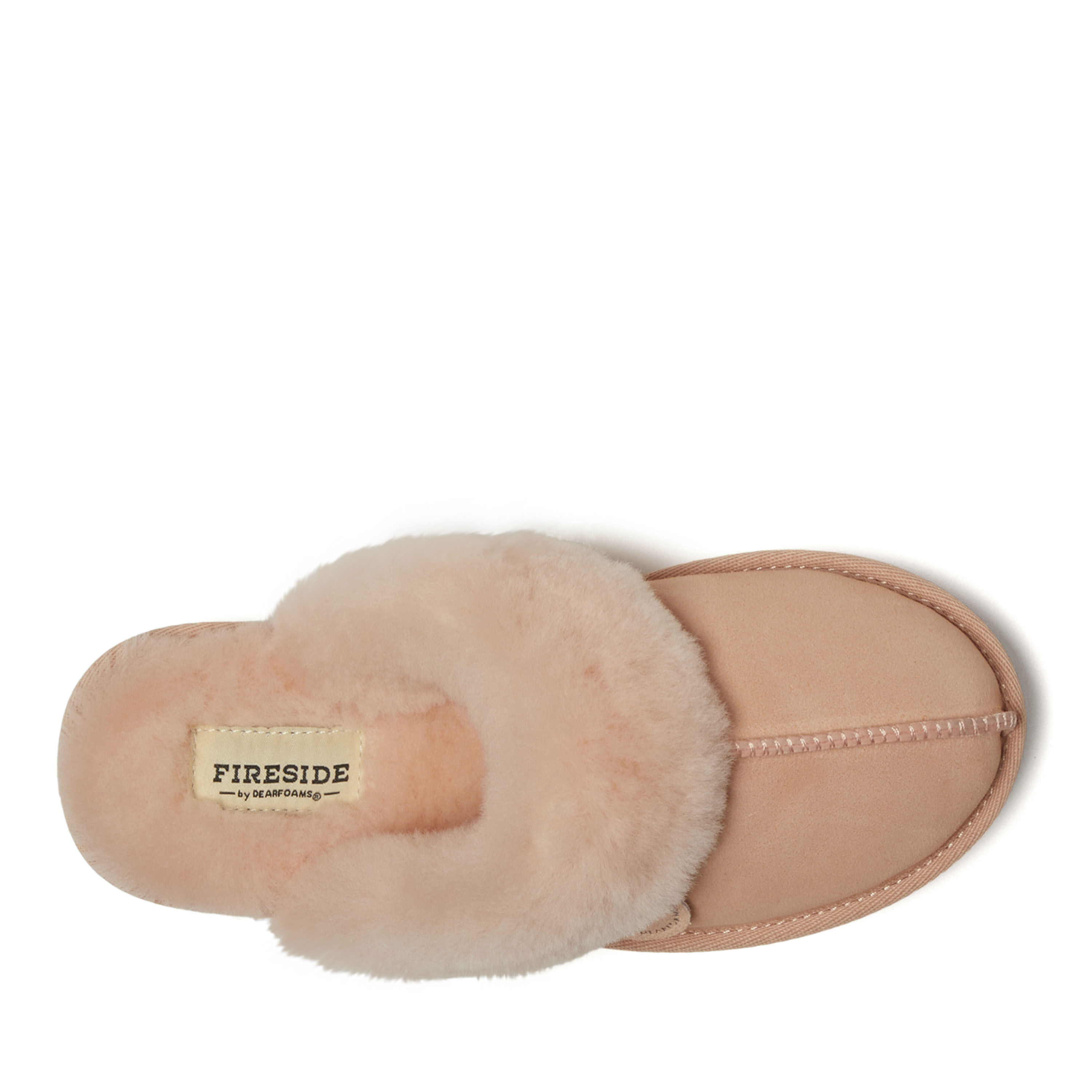 Women's Fireside by Dearfoams Melton Genuine Shearling Platform Scuff