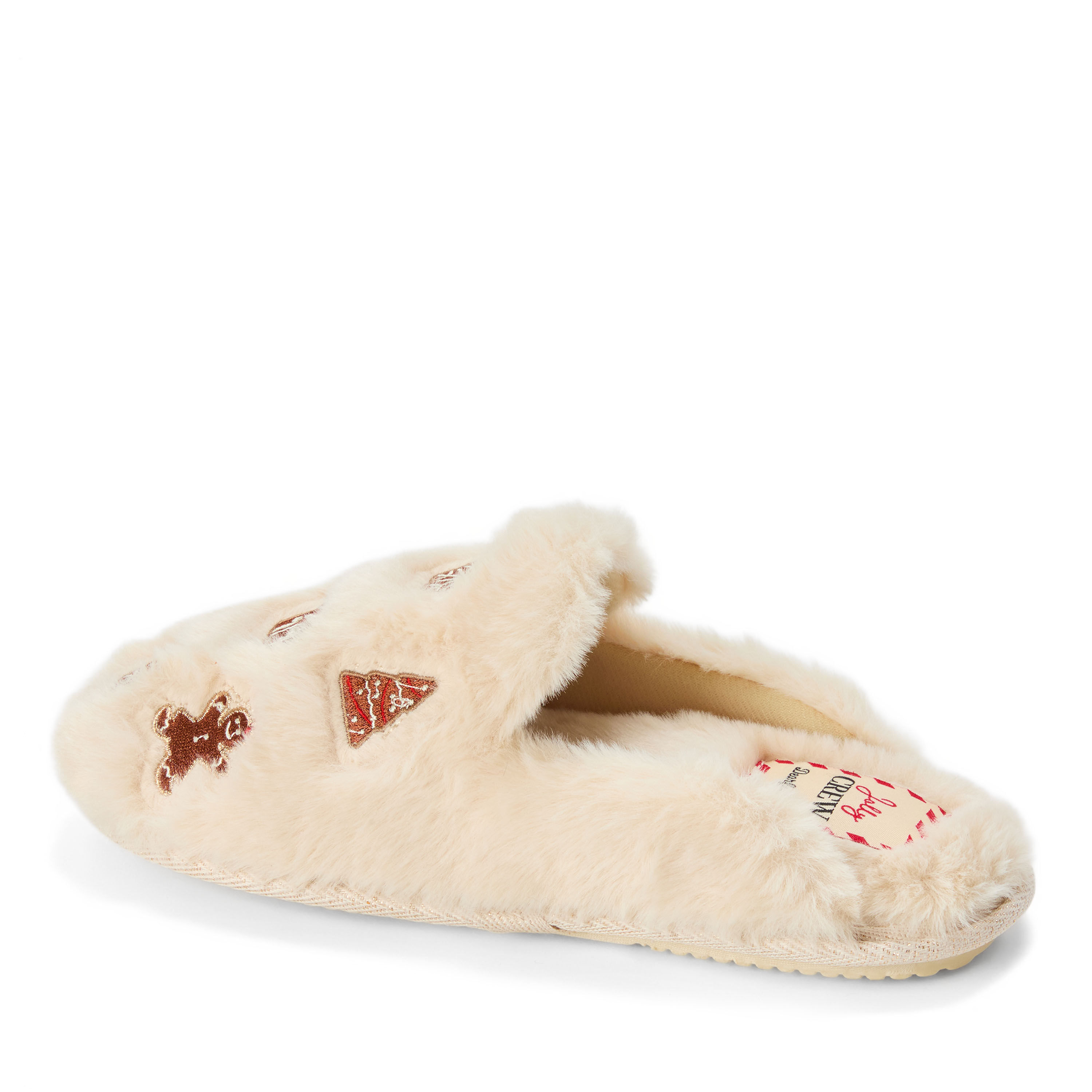 Women's Holiday Fur Shaped Tab Scuff