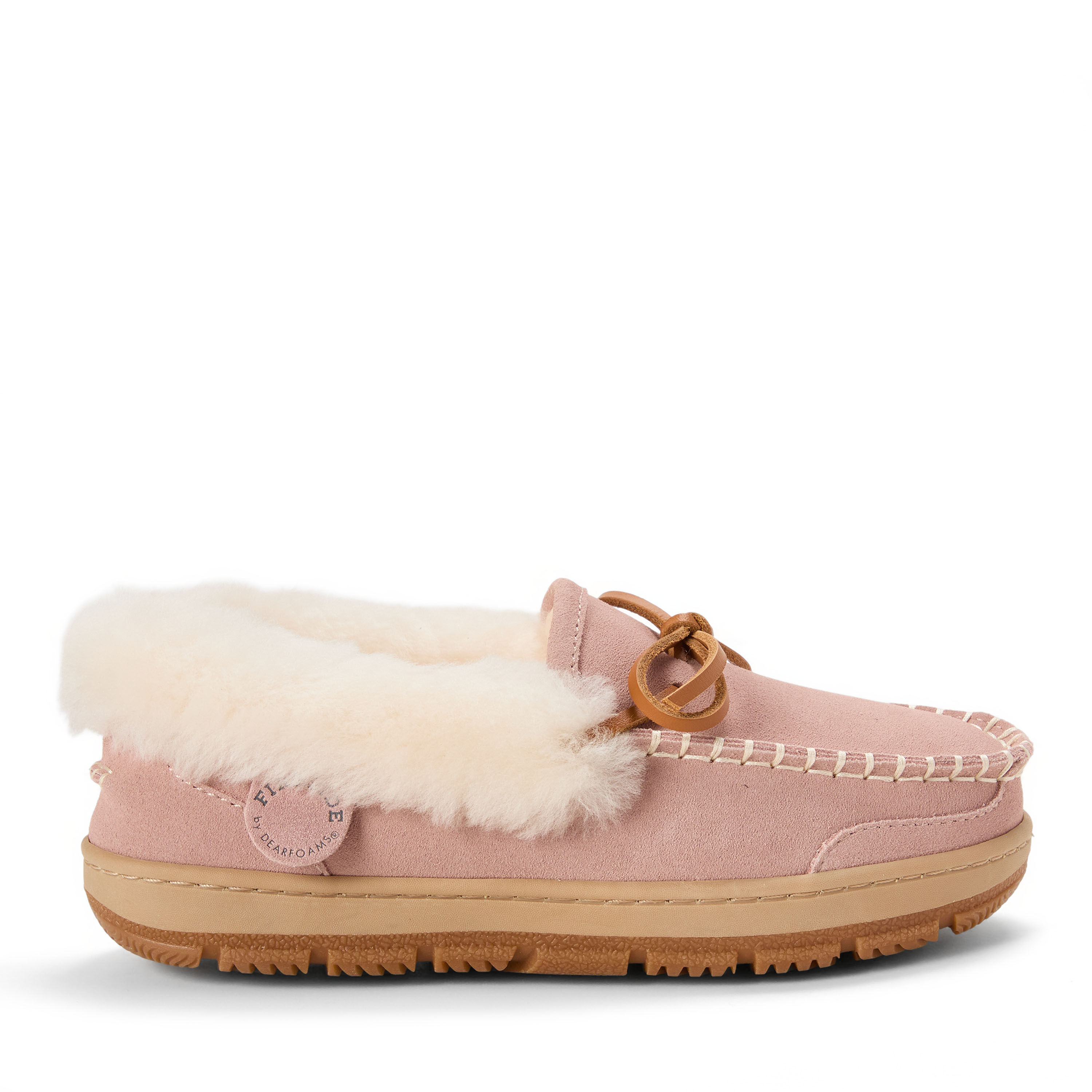 Women's Fireside Gladstone Moccasin Genuine Shearling with Stitching