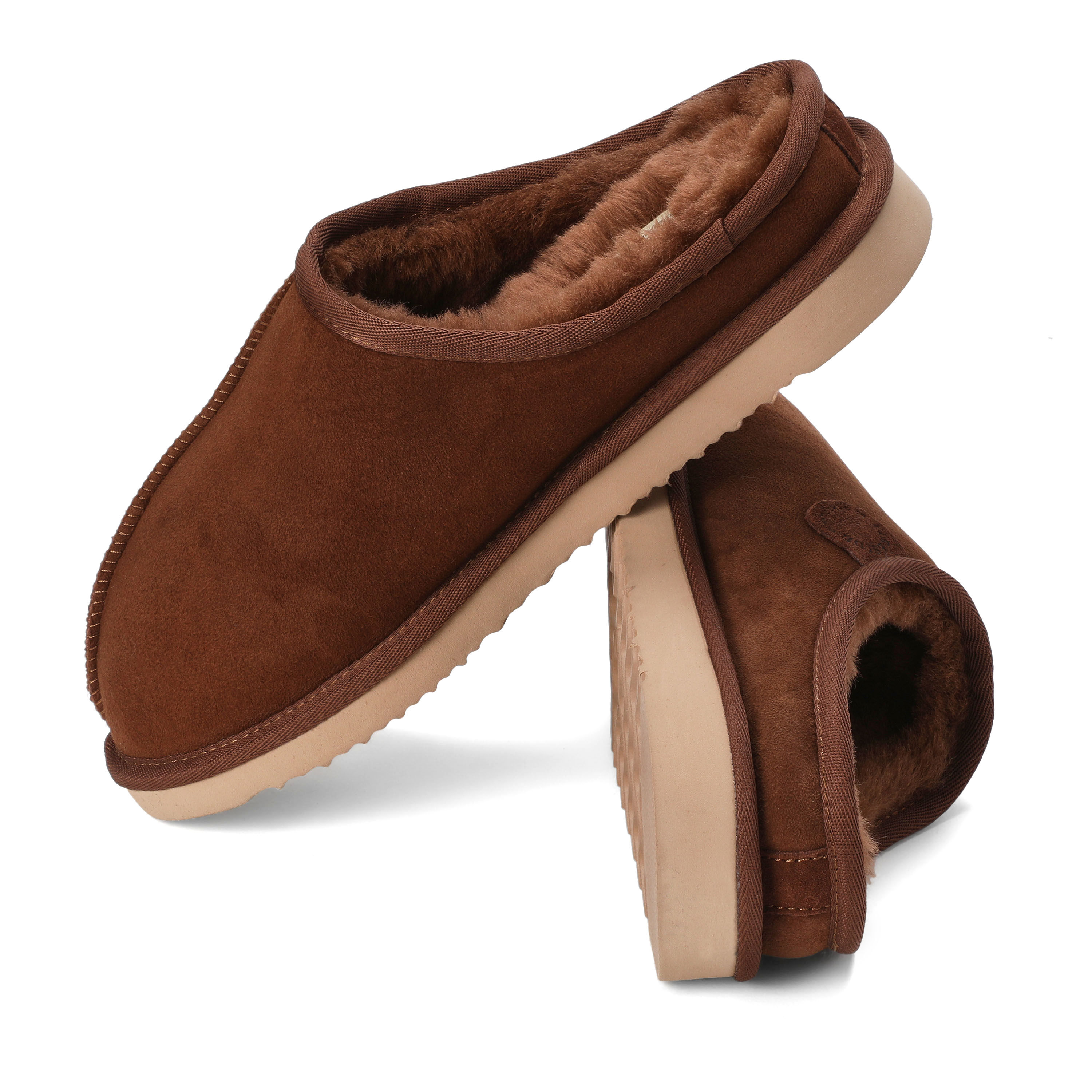 Men's Fireside by Dearfoams Grafton Genuine Shearling Clog Slipper with Woven Accent