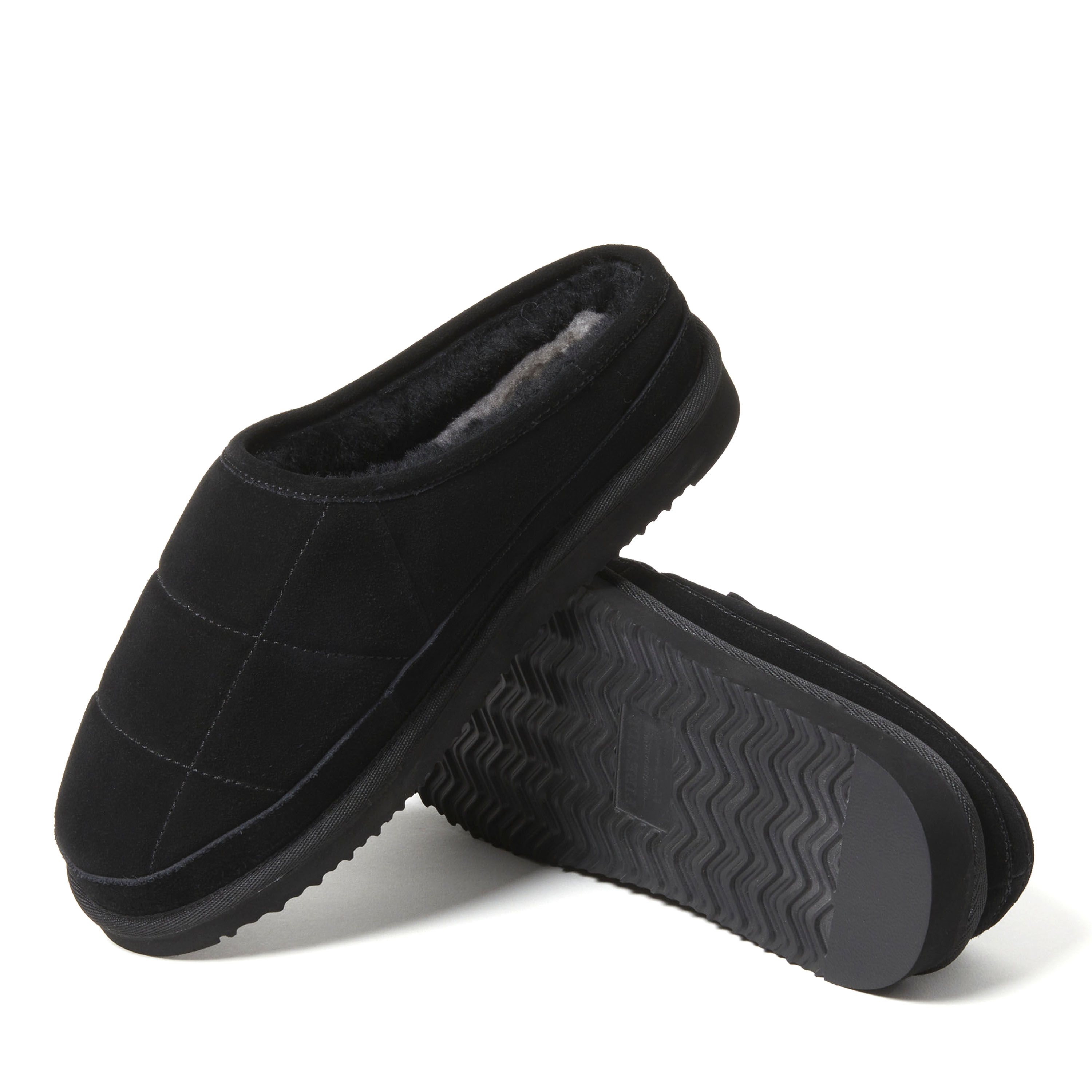 Men's Fireside by Dearfoams Grafton Quilted Genuine Shearling Clog
