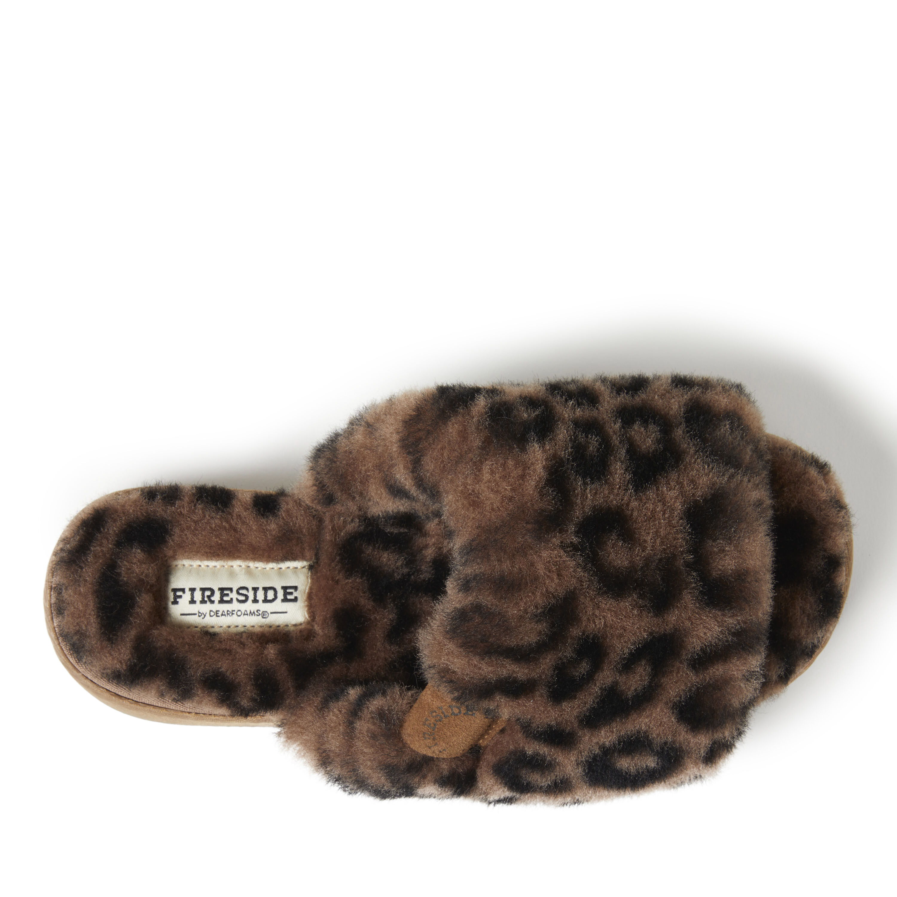 Women's Fireside by Dearfoams Genuine Shearling Slide with Metallic Trim