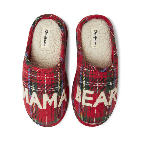 Women's Mama Bear Plaid Clog Slippers