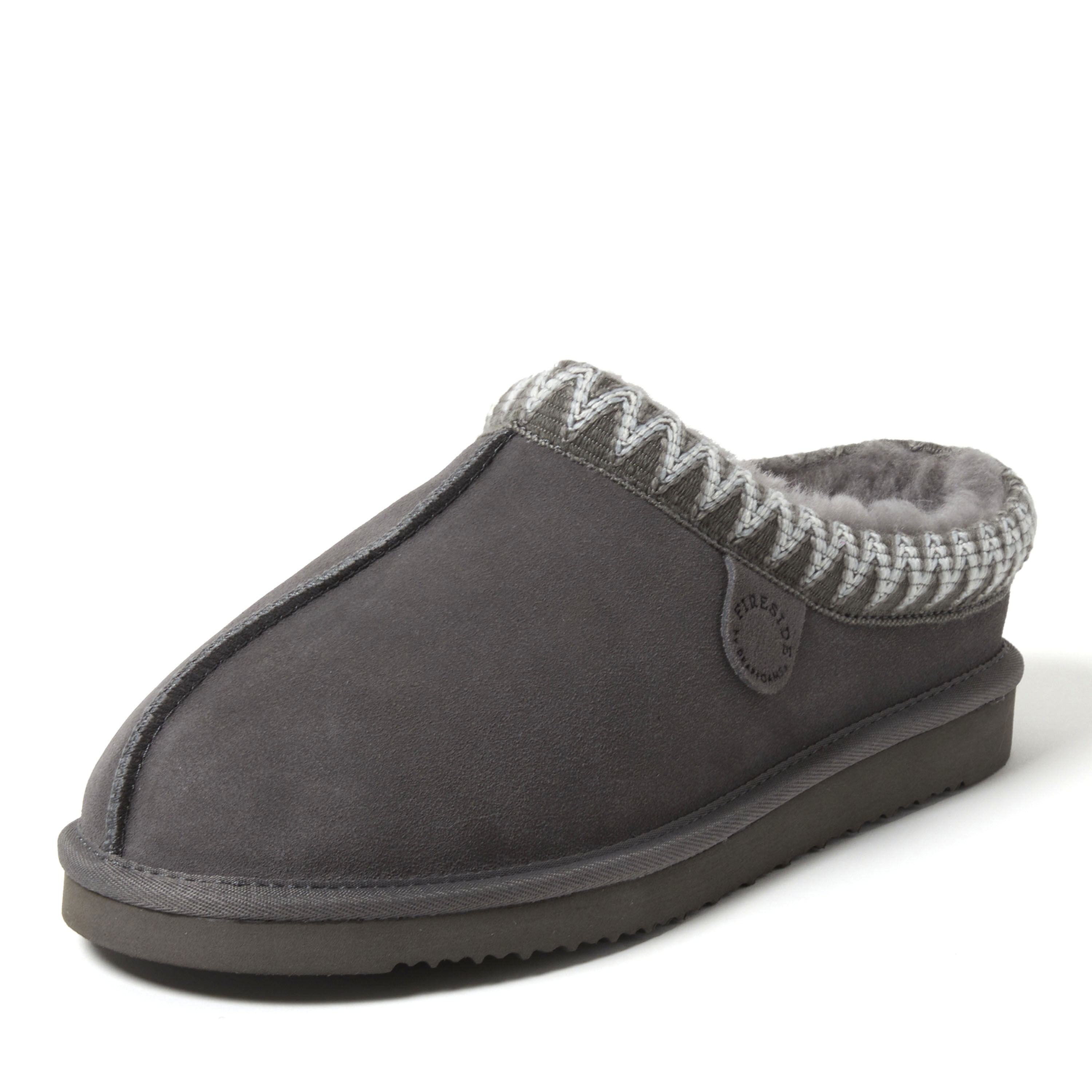 Men's Fireside by Dearfoams Grafton Genuine Shearling Clog With Taping - Water Resistant