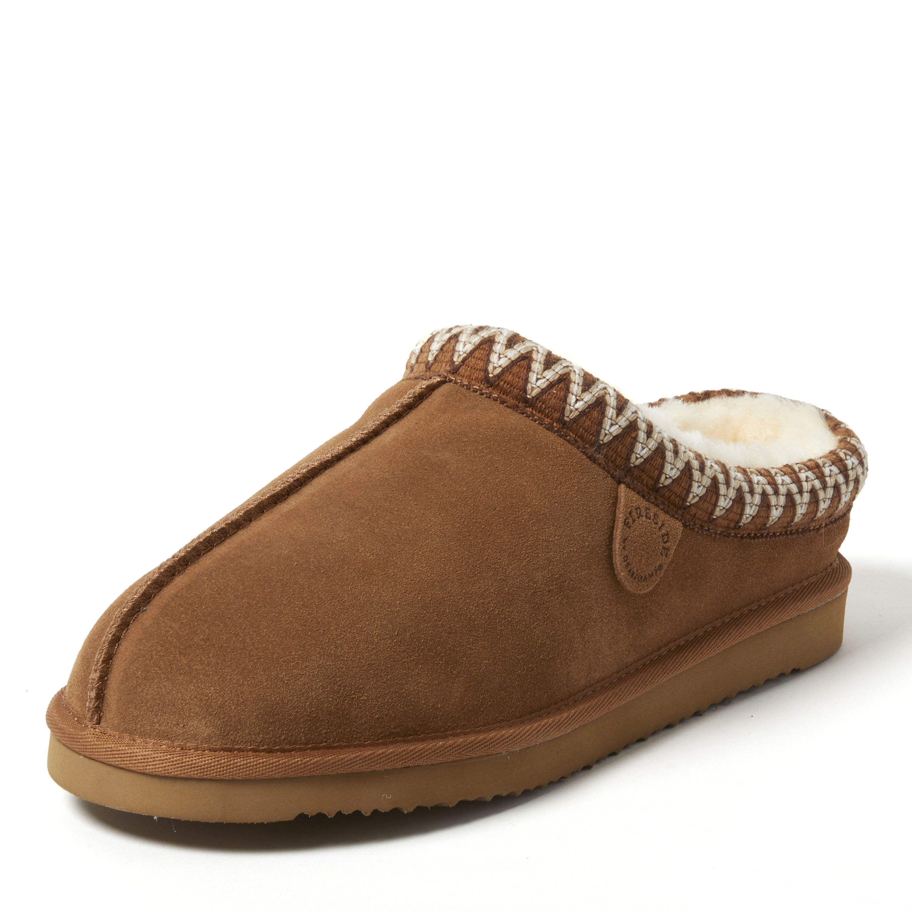 Men's Fireside by Dearfoams Grafton Genuine Shearling Clog With Taping - Water Resistant
