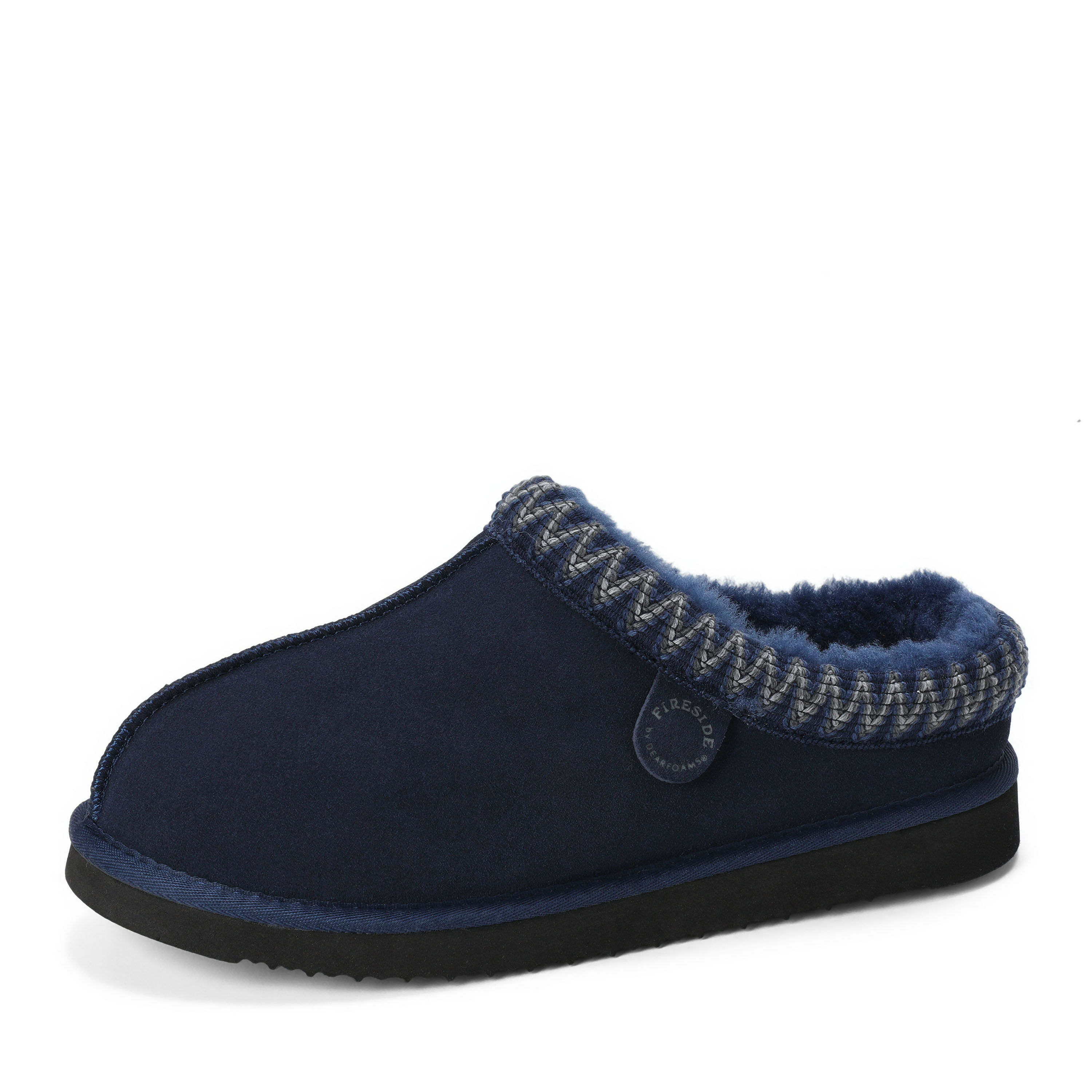 Men's Fireside by Dearfoams Grafton Genuine Shearling Clog With Taping - Water Resistant