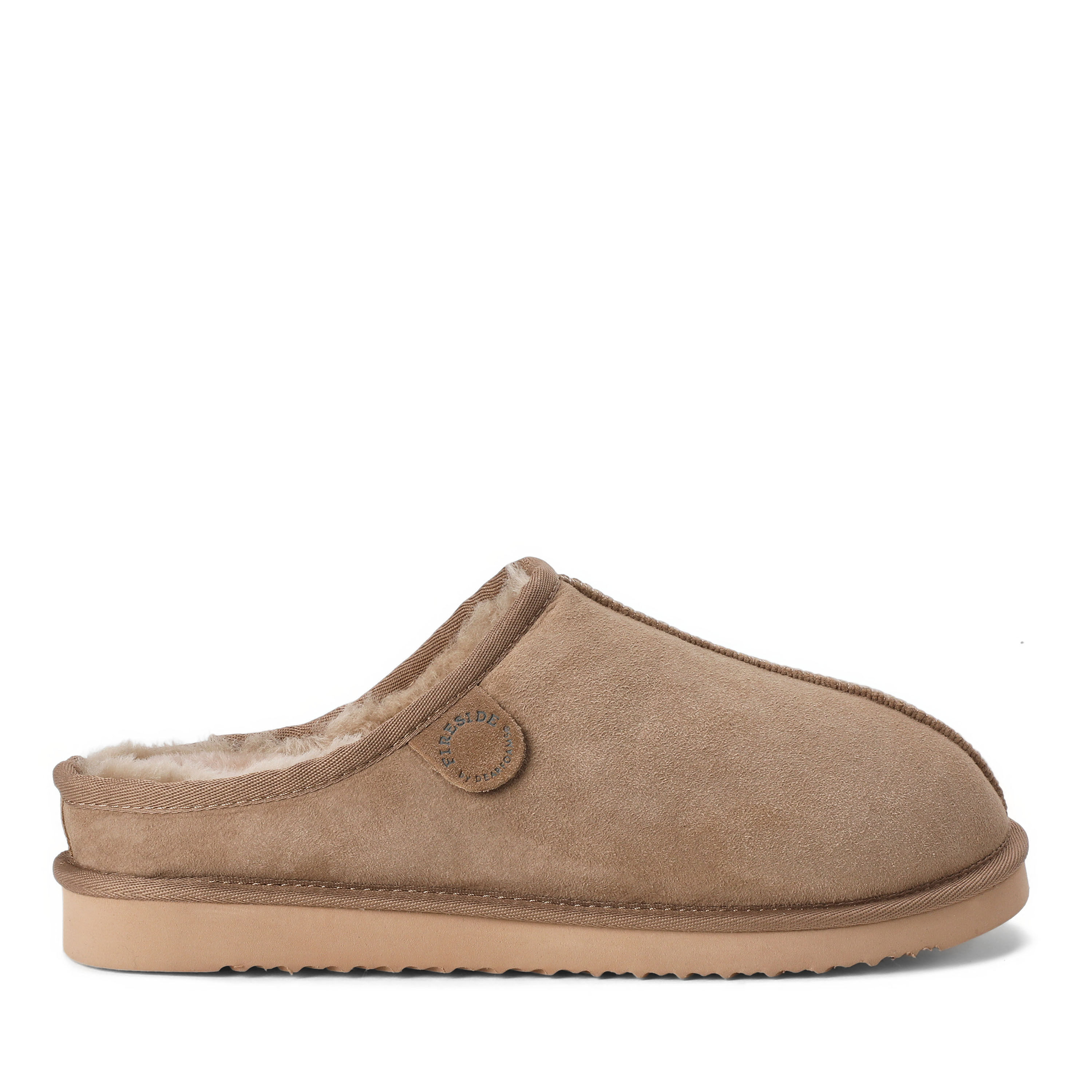 Men's Fireside by Dearfoams Grafton Genuine Shearling Clog Slipper with Woven Accent