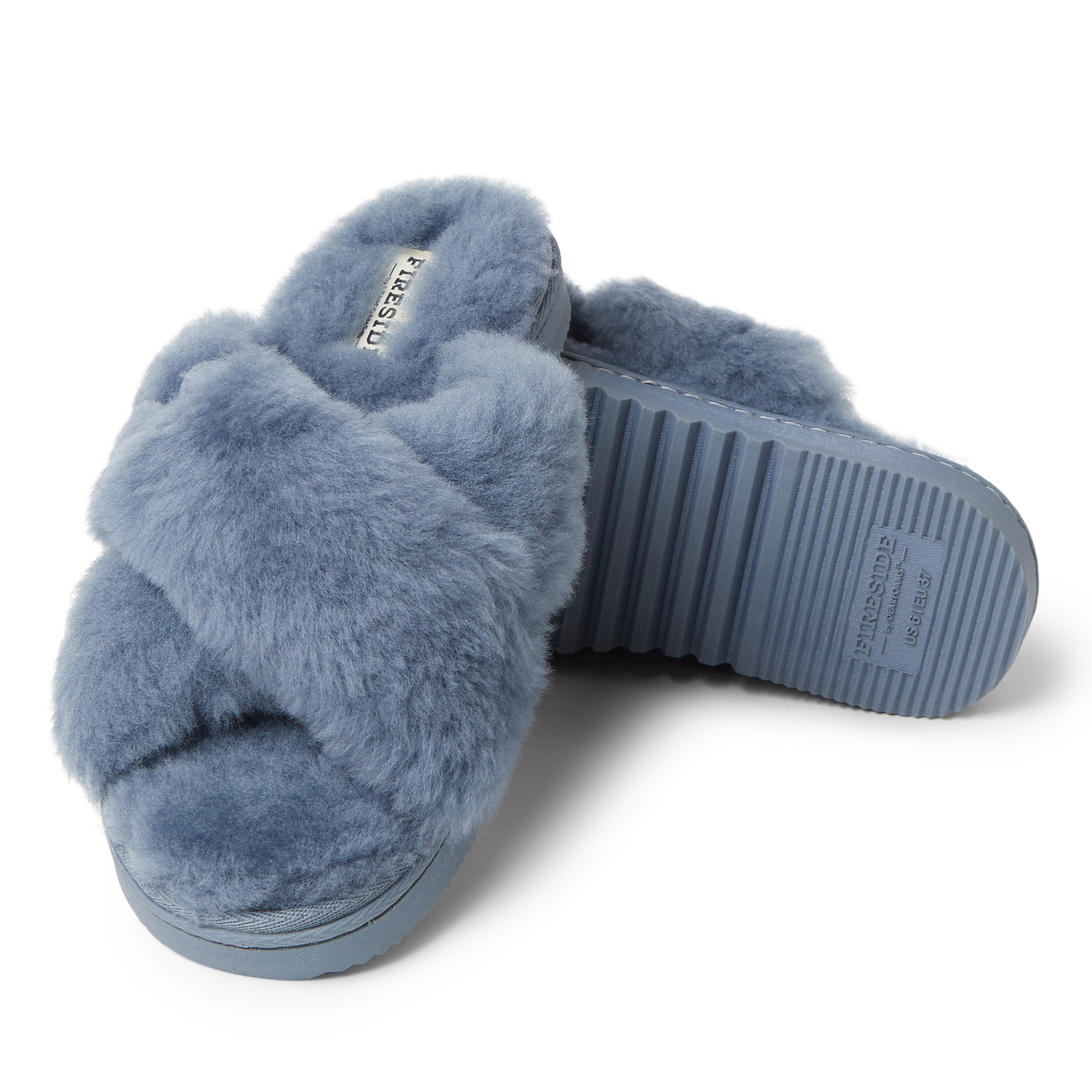 Women s Fireside By Dearfoams New Castle Genuine Shearling Cross