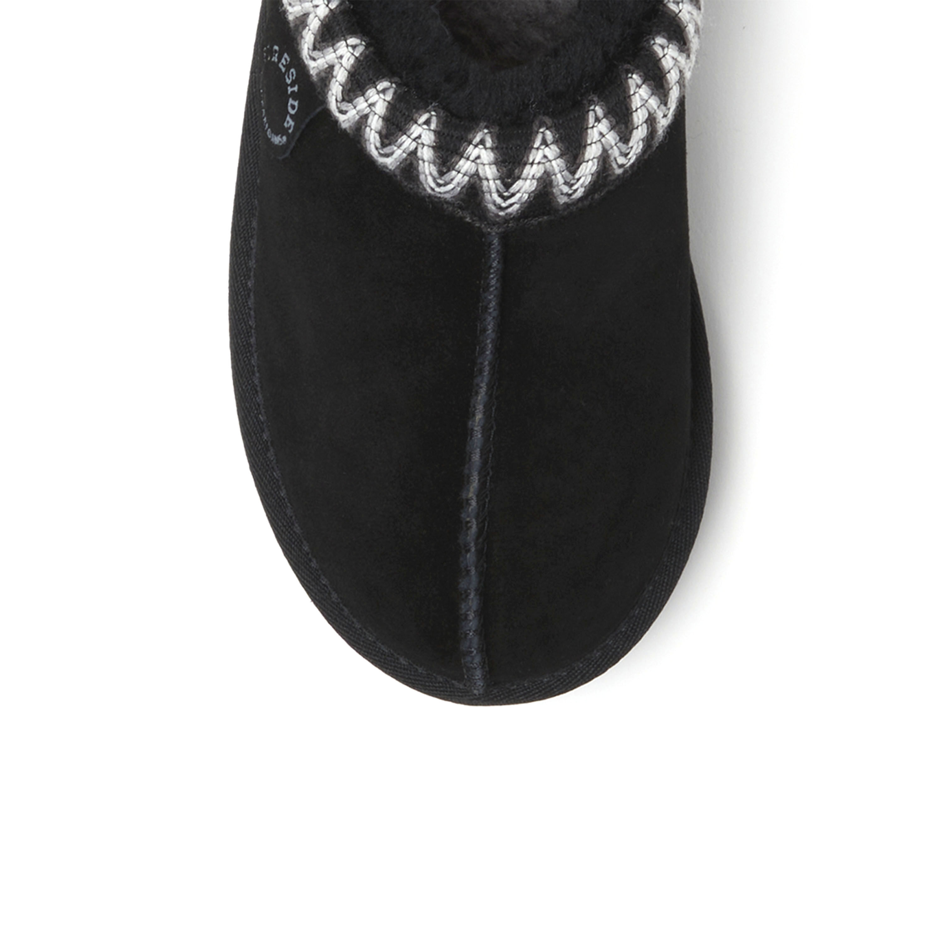 Women's Fireside by Dearfoams Greta Genuine Shearling Clog With Taping - Water Resistant