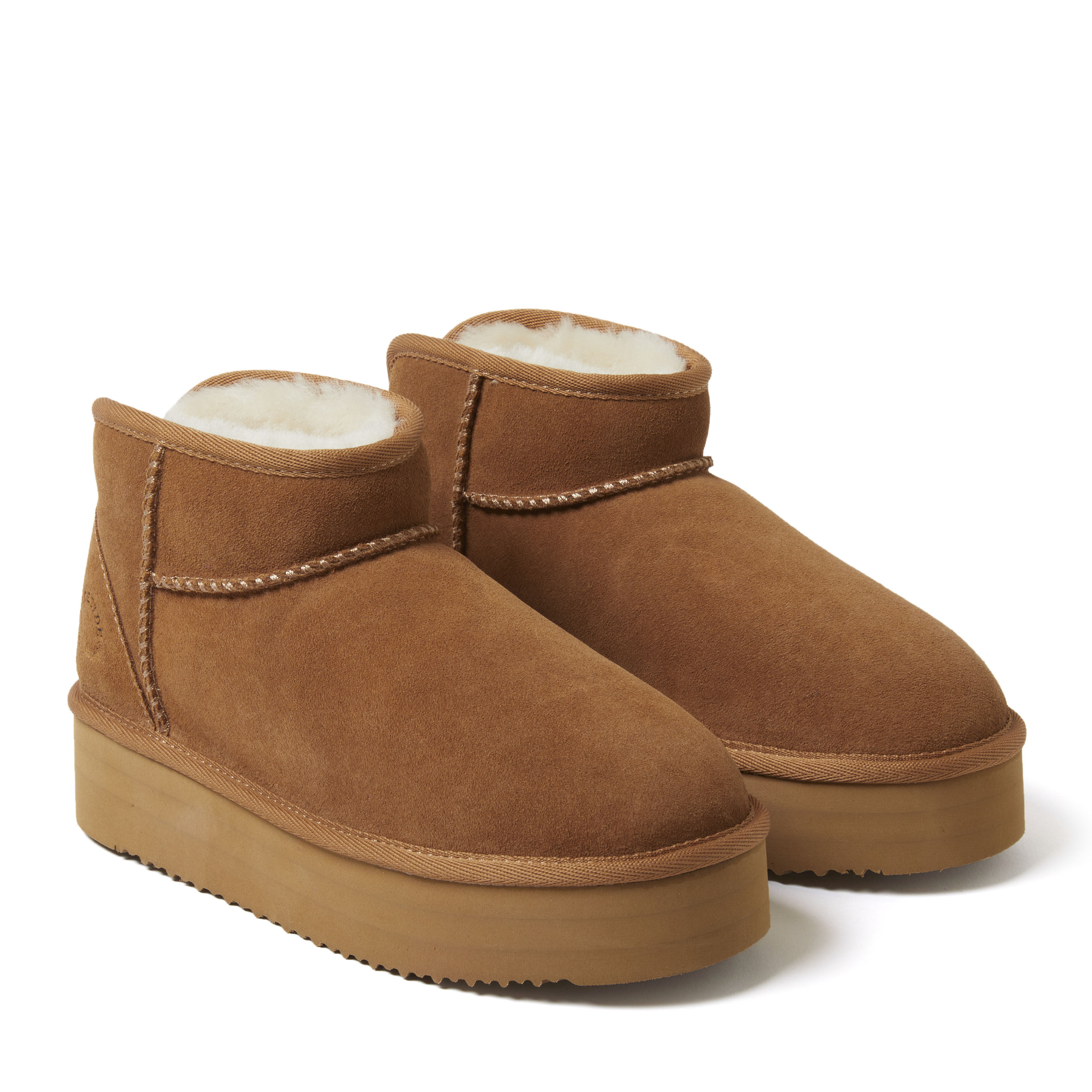 Women s Fireside by Dearfoams Kingston Genuine Shearling Platform