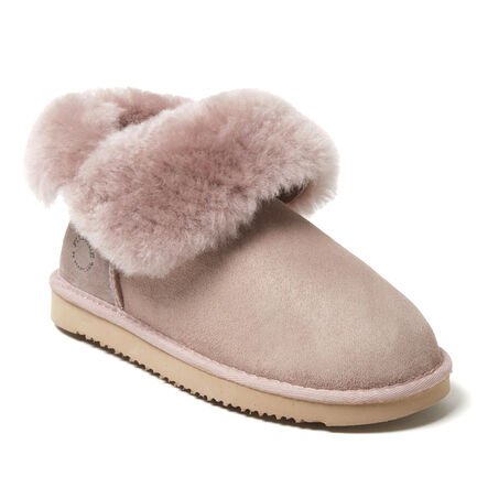 Women's Fireside by Dearfoams Perth Genuine Shearling Foldover Boot Slipper