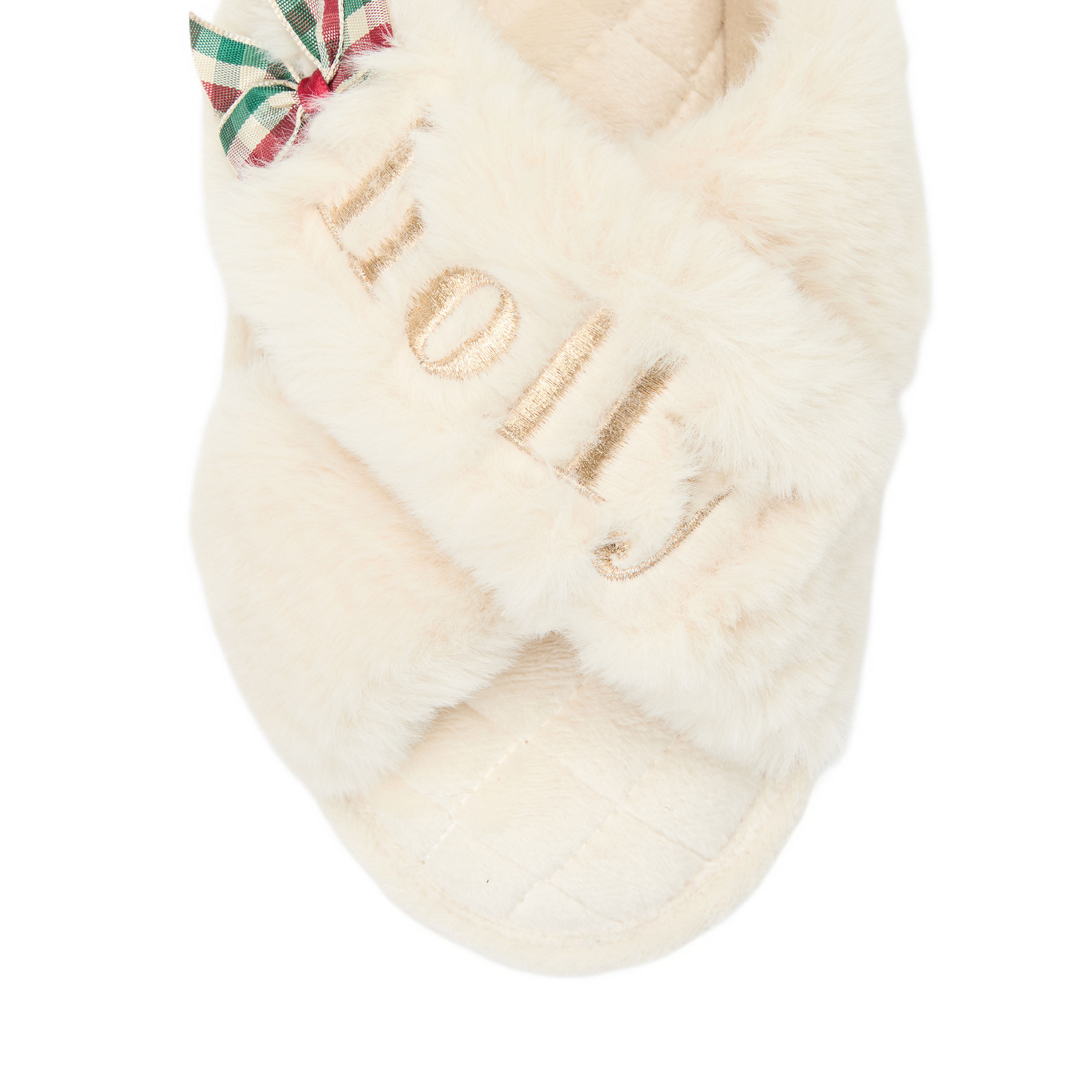 Women's Holiday Fur Slide