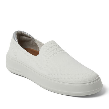 Dearfoams Women's Sophie Slip-On Sneaker, Size: 6, White Dearfoams Women's Sophie Slip-On Sneaker, Size: 6, White