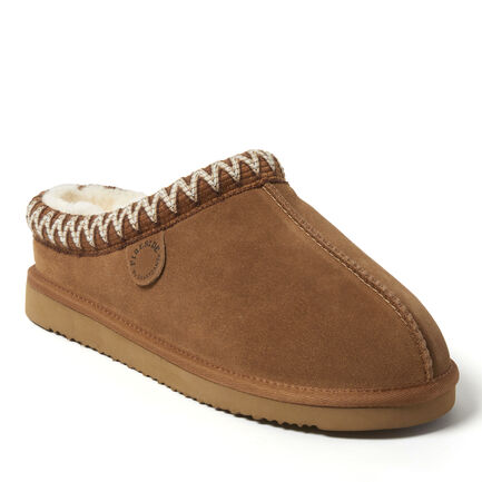 Men's Fireside by Dearfoams Grafton Genuine Shearling Clog With Taping - Water Resistant