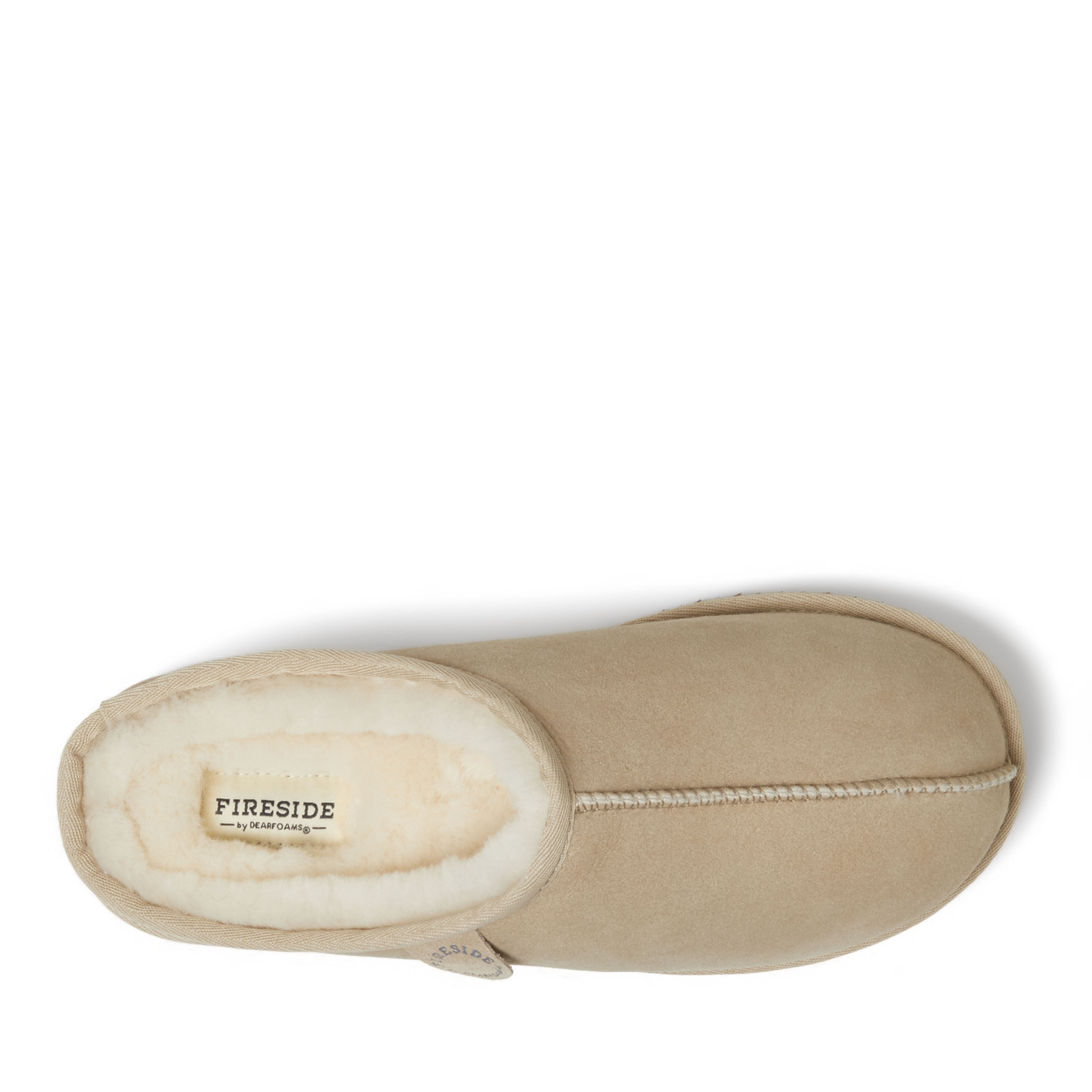 Men's Fireside by Dearfoams Grafton Genuine Shearling Clog Slipper with Woven Accent