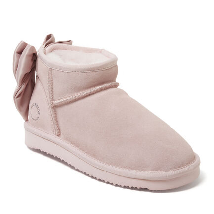 Women's Fireside by Dearfoams Riverland Genuine Shearling Boot with Bow