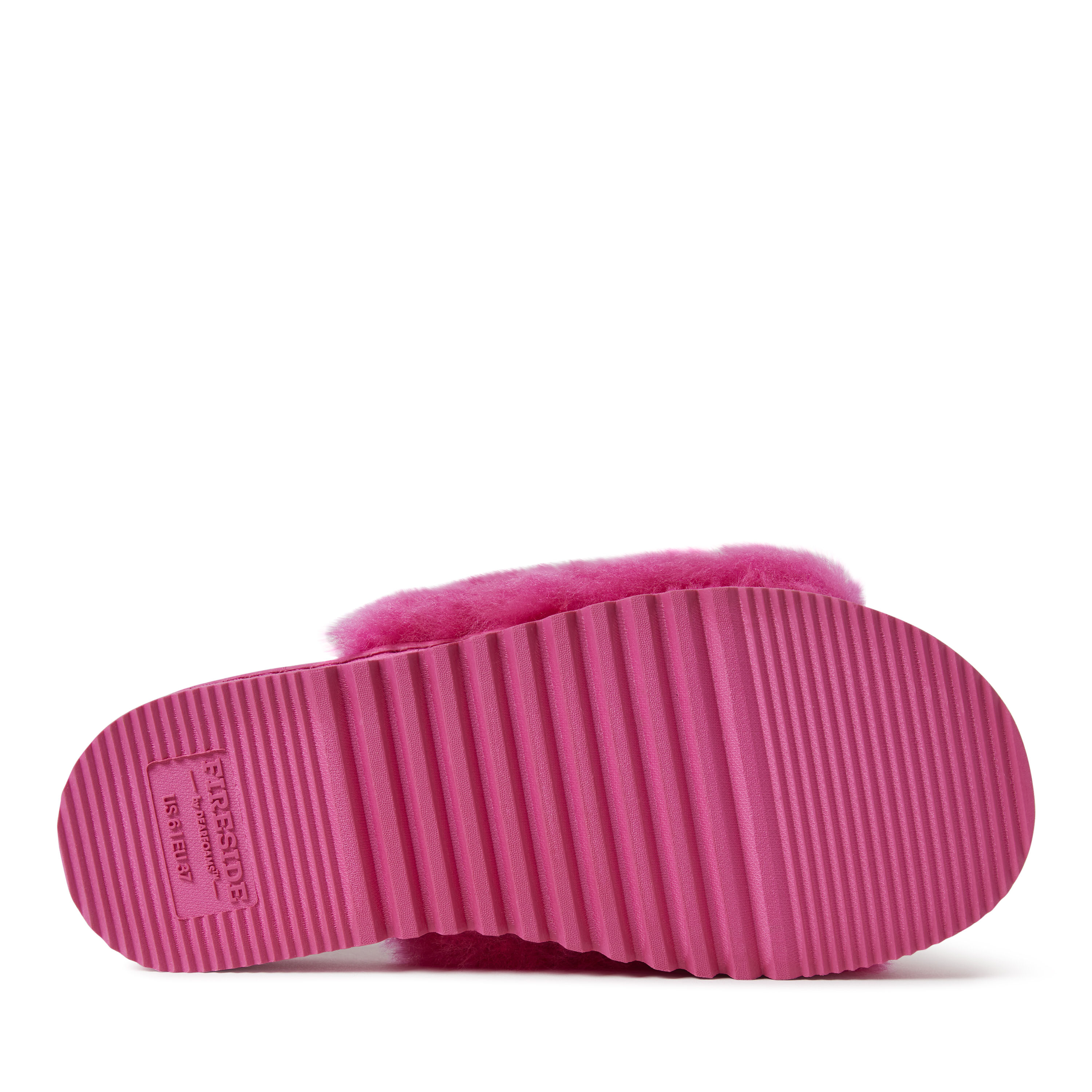 Women's Fireside by Dearfoams Cairns Genuine Shearling Slide Slipper with Metallic Suede Trim