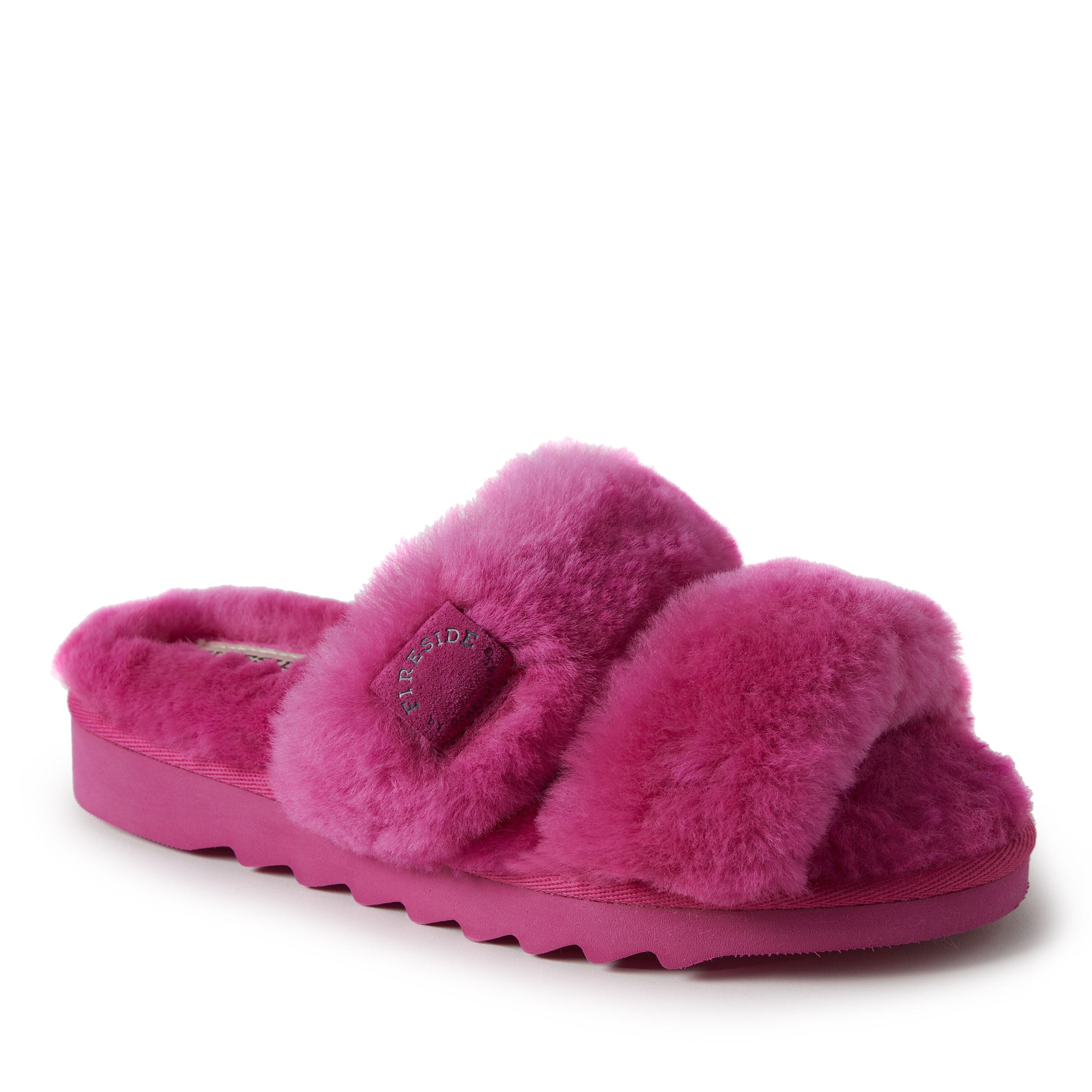 Women's Fireside by Dearfoams Benalla Shearling Double Band Slide