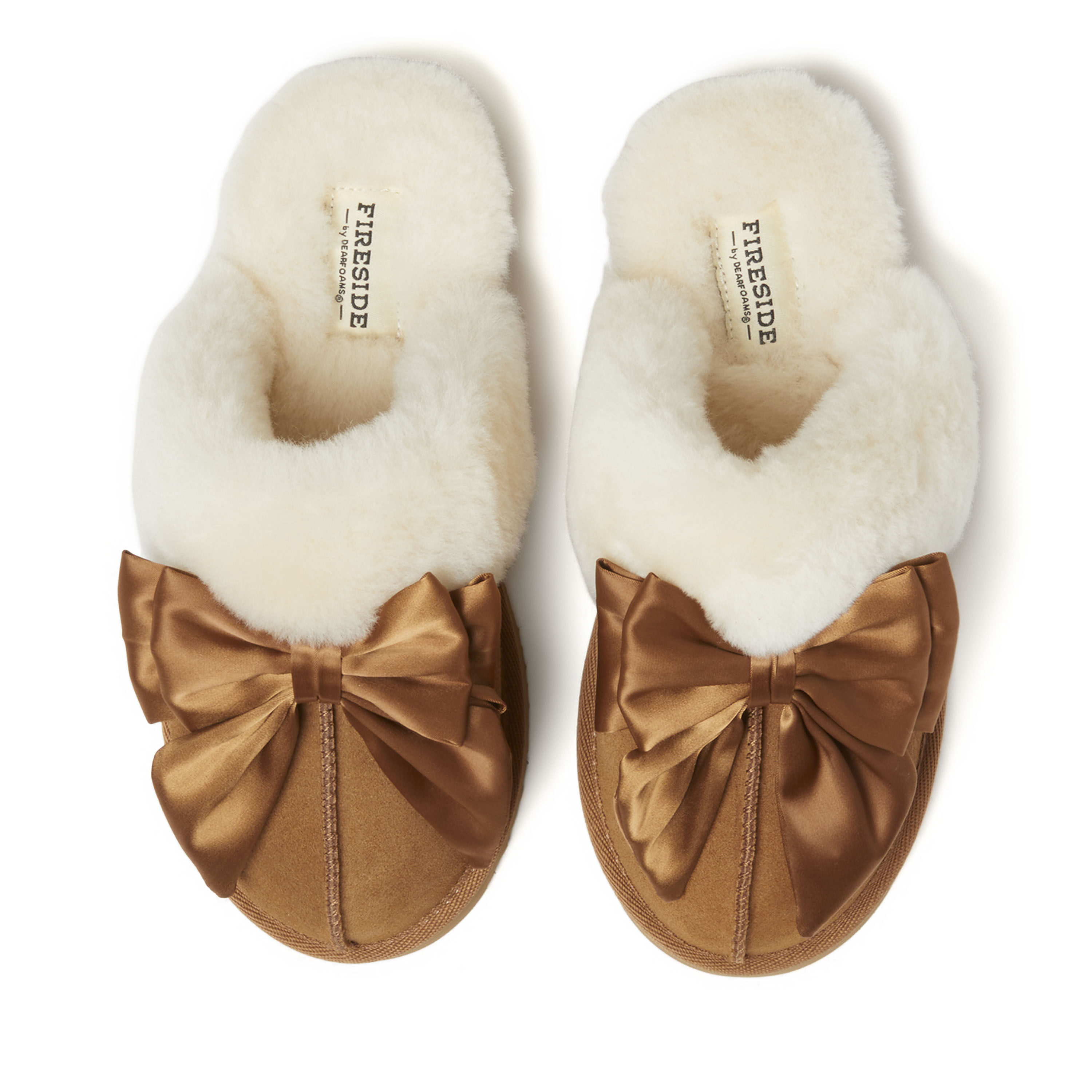 Women's Fireside by Dearfoams Sydney Genuine Shearling Scuff with Bow