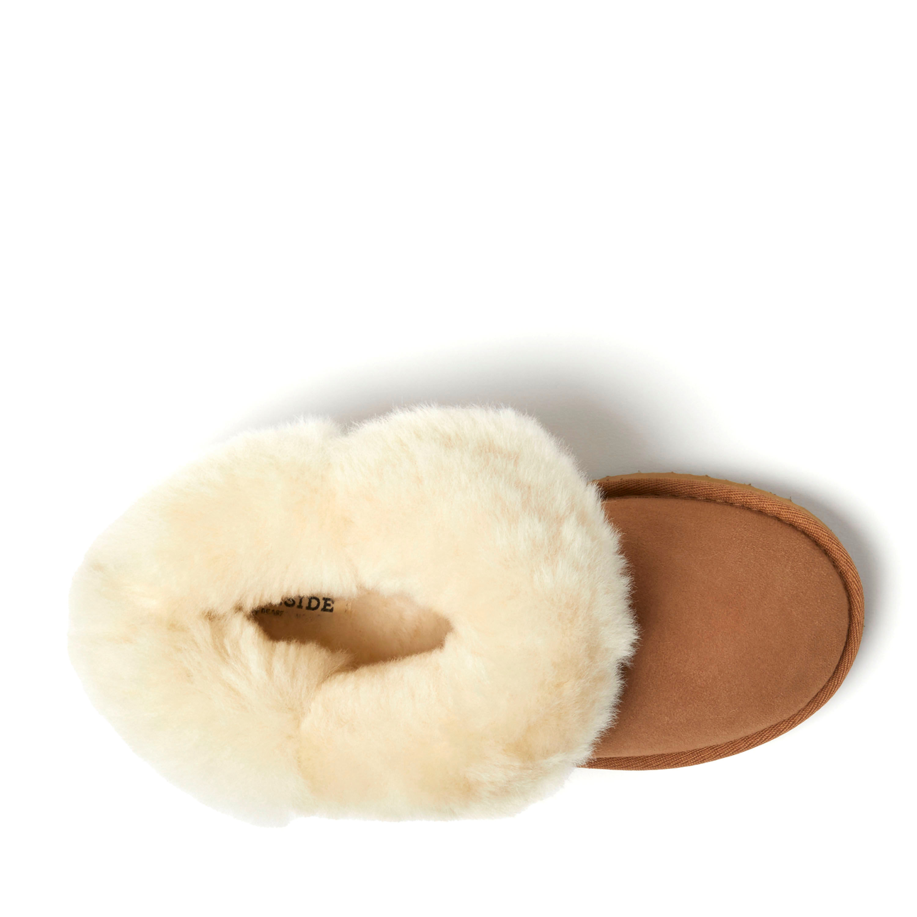 Women's Fireside by Dearfoams Perth Genuine Shearling Foldover Boot Slipper