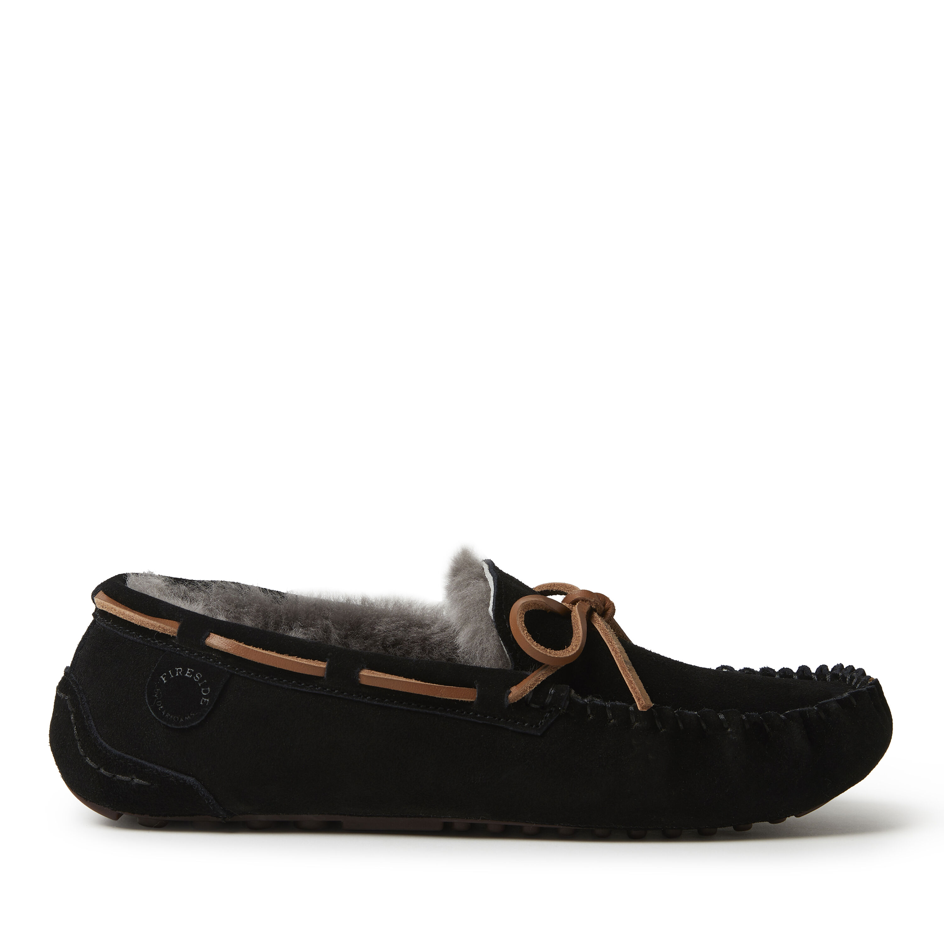 Dearfoams fireside melbourne genuine shearling lined moccasin slipper on sale