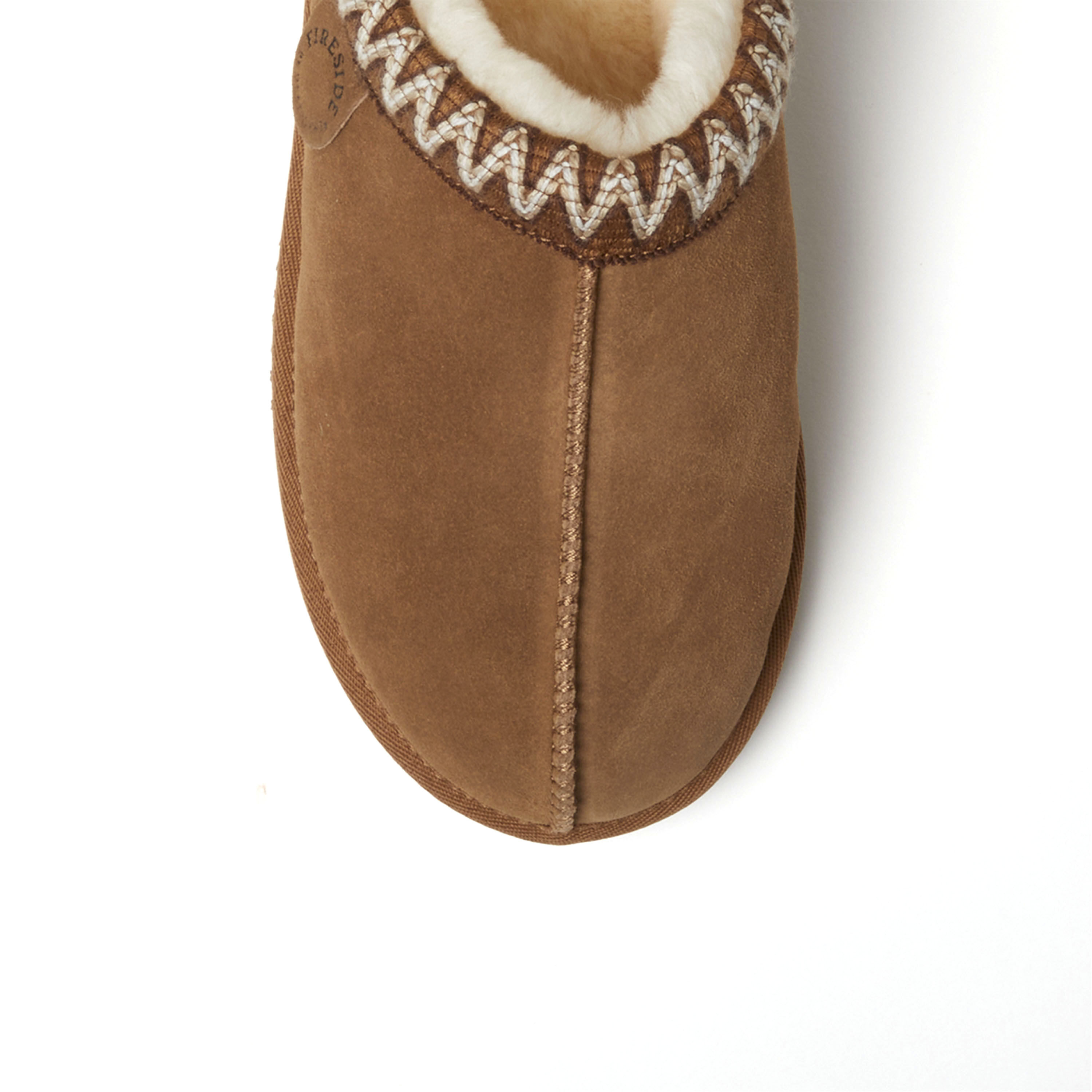 Men's Fireside by Dearfoams Grafton Genuine Shearling Clog With Taping - Water Resistant