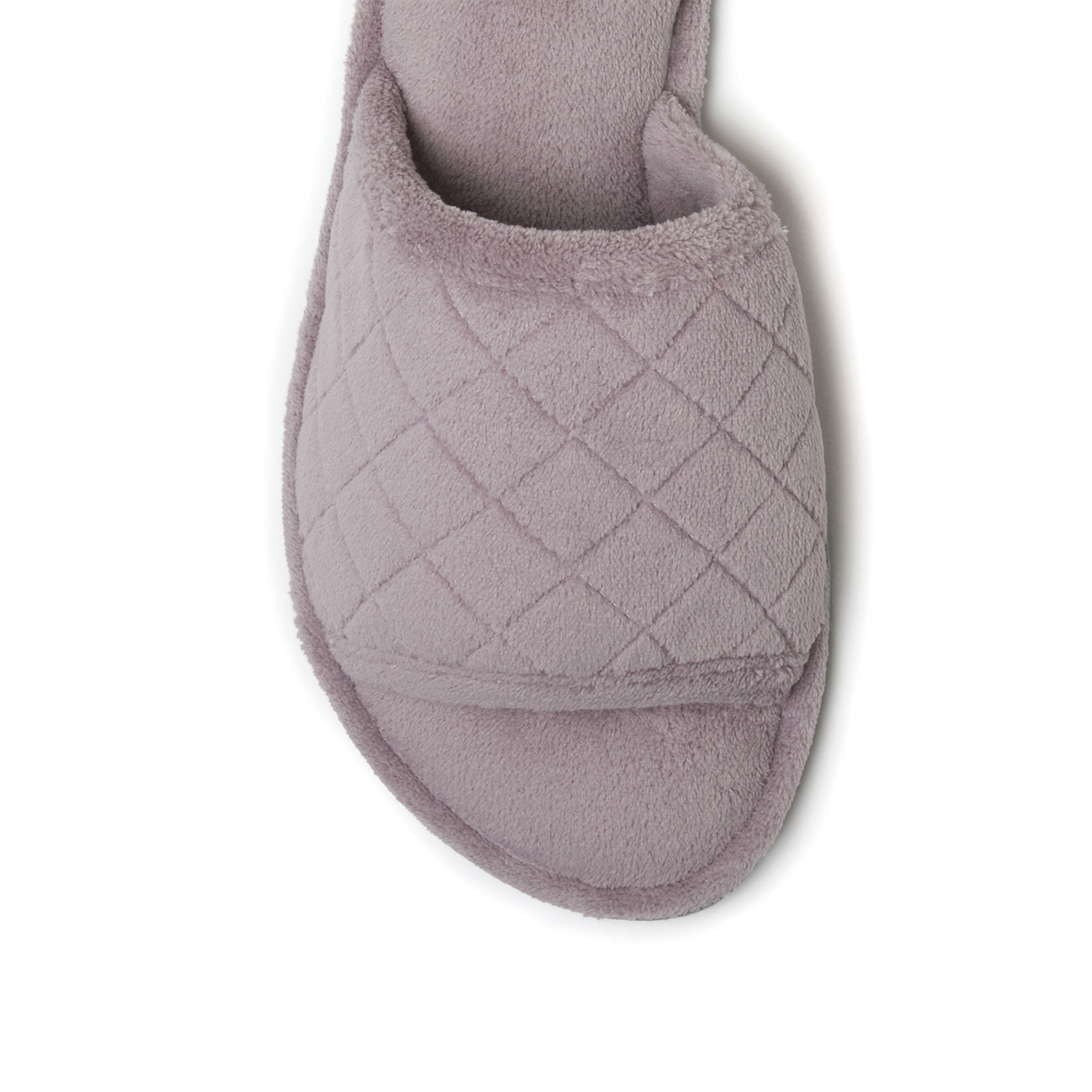 Dearfoams women's beatrice microfiber terry slide with discount quilted vamp slipper