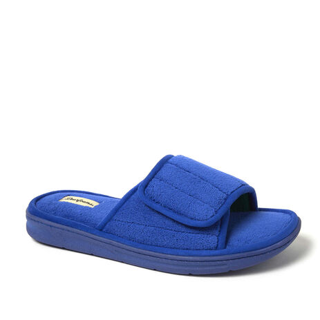 Dearfoams Men's Cooper Quilted Terry Adjustable Slide Slipper