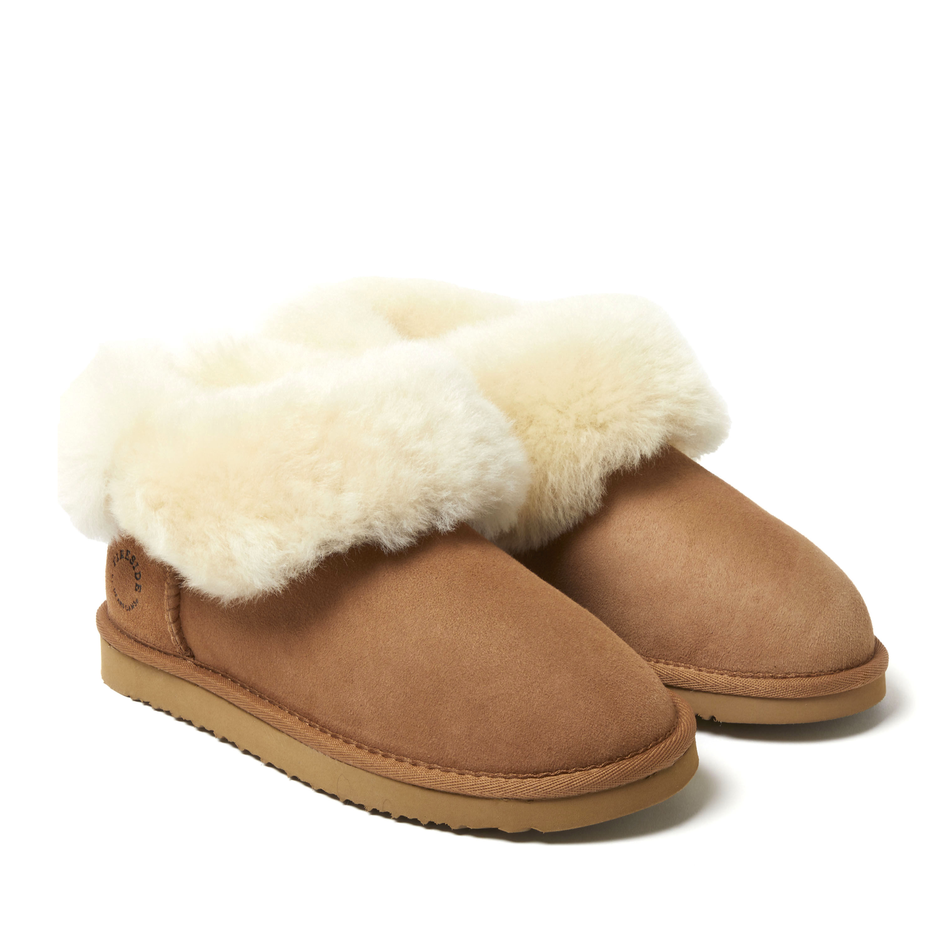 Women's Fireside by Dearfoams Perth Genuine Shearling Foldover Boot Slipper