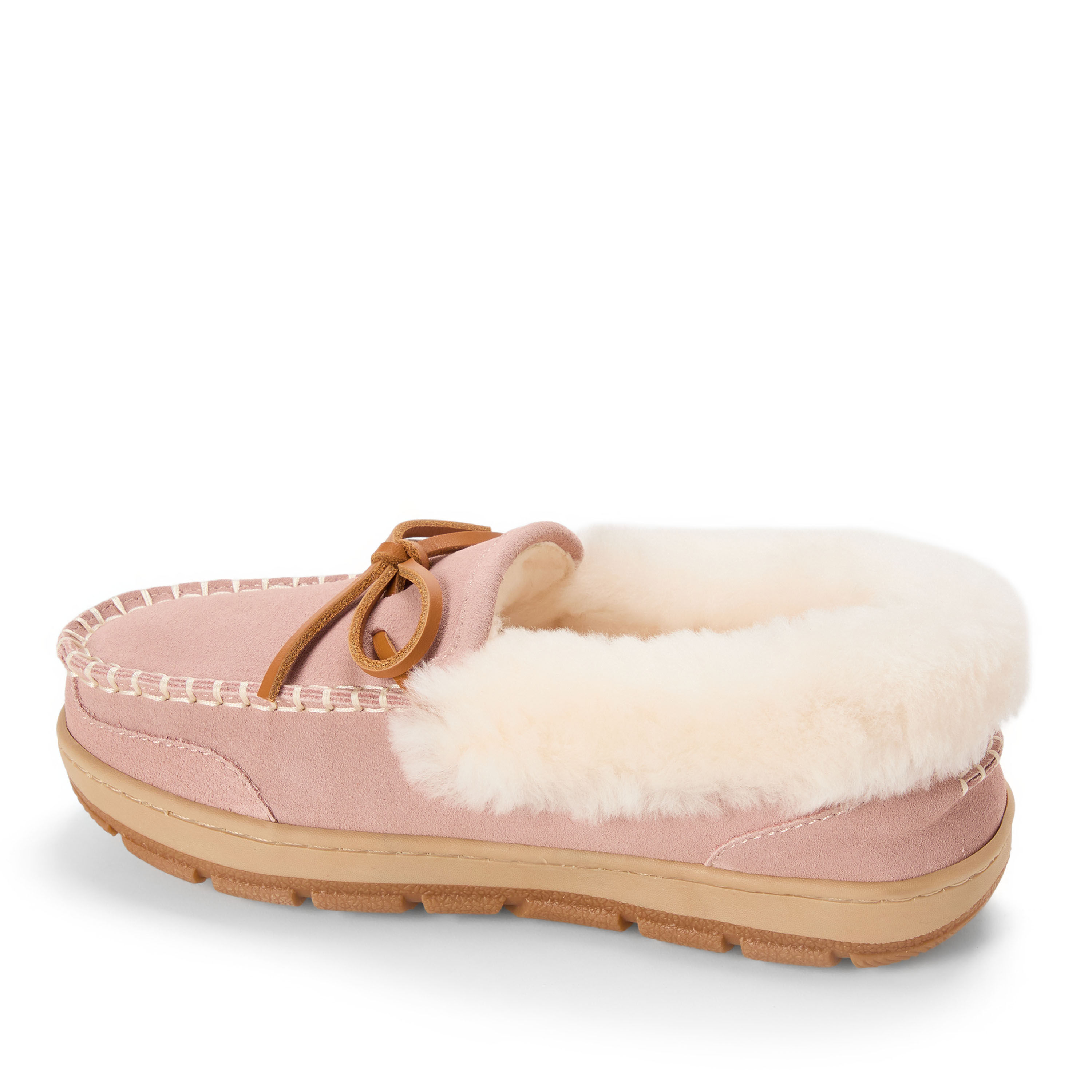 Women's Fireside Gladstone Moccasin Genuine Shearling with Stitching