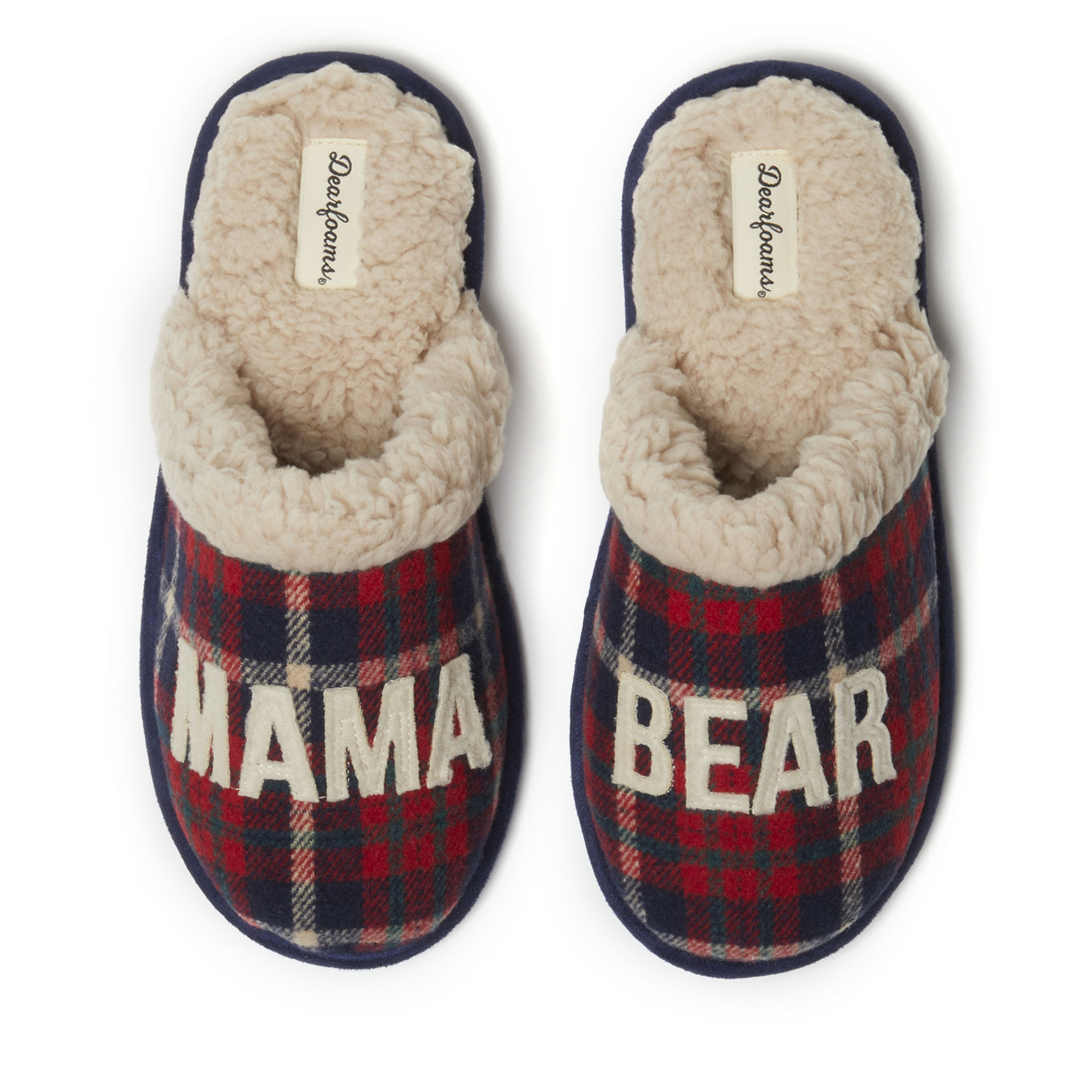 Plaid mama bear slippers store
