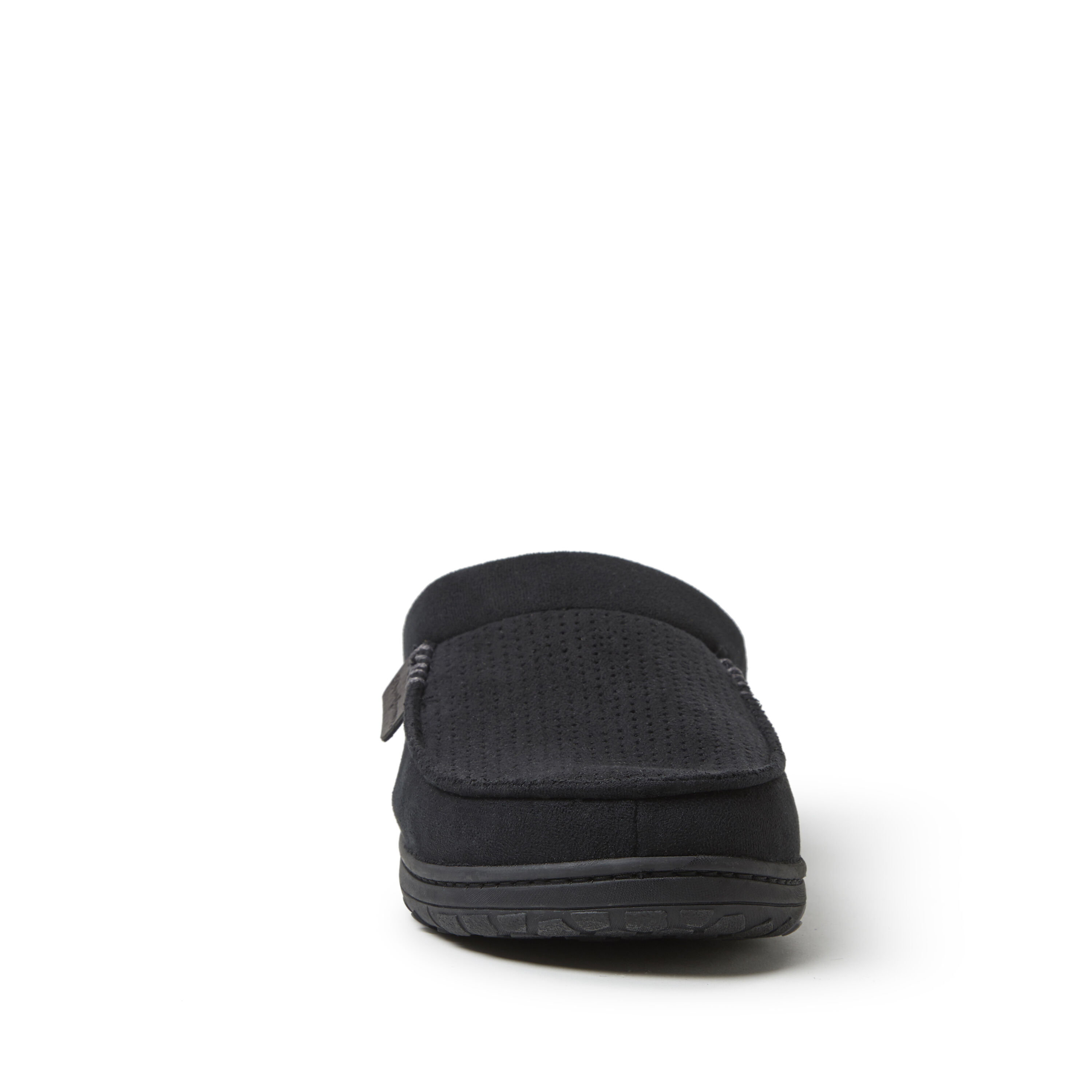 Men's dearfoams perforated deals microsuede clog slippers