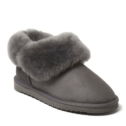 Women's Fireside by Dearfoams Perth Genuine Shearling Foldover Boot Slipper
