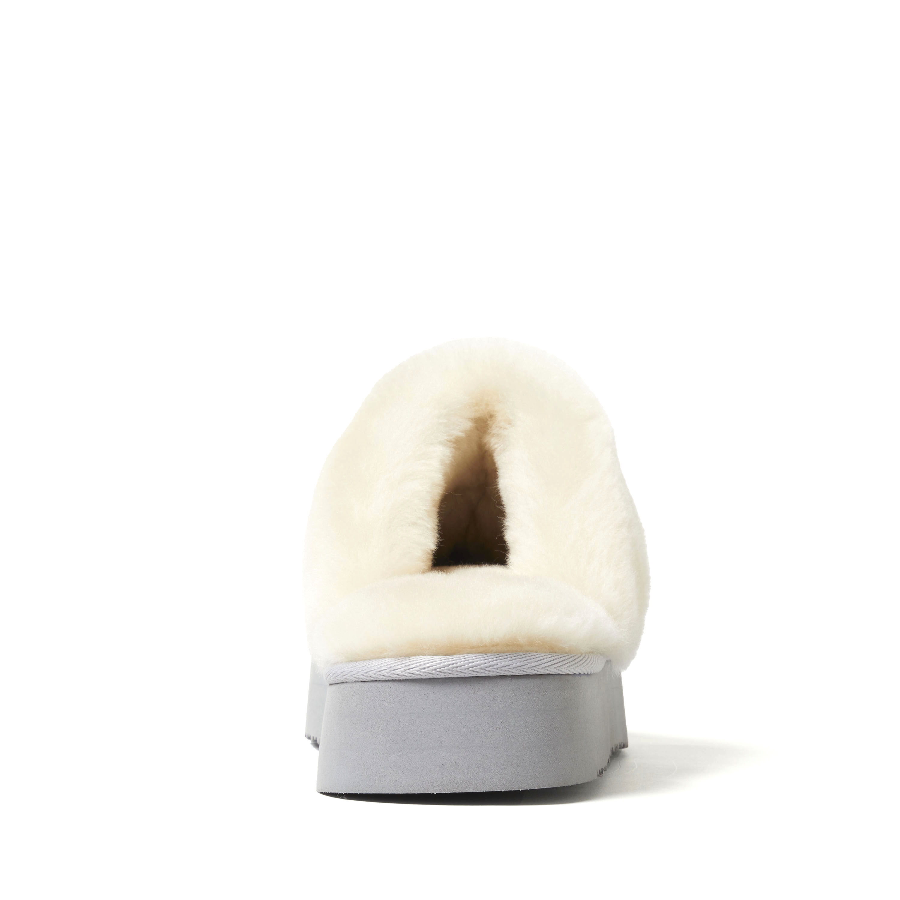 Women's Fireside by Dearfoams Melton Genuine Shearling Platform Scuff
