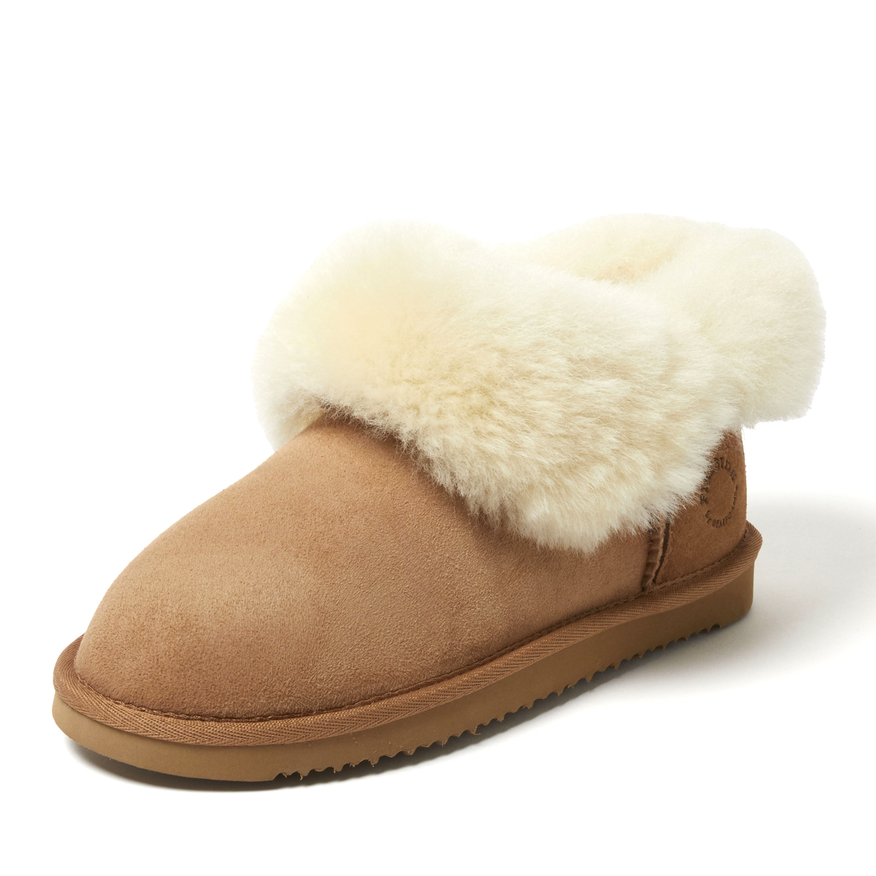 Women's Fireside by Dearfoams Perth Genuine Shearling Foldover Boot Slipper