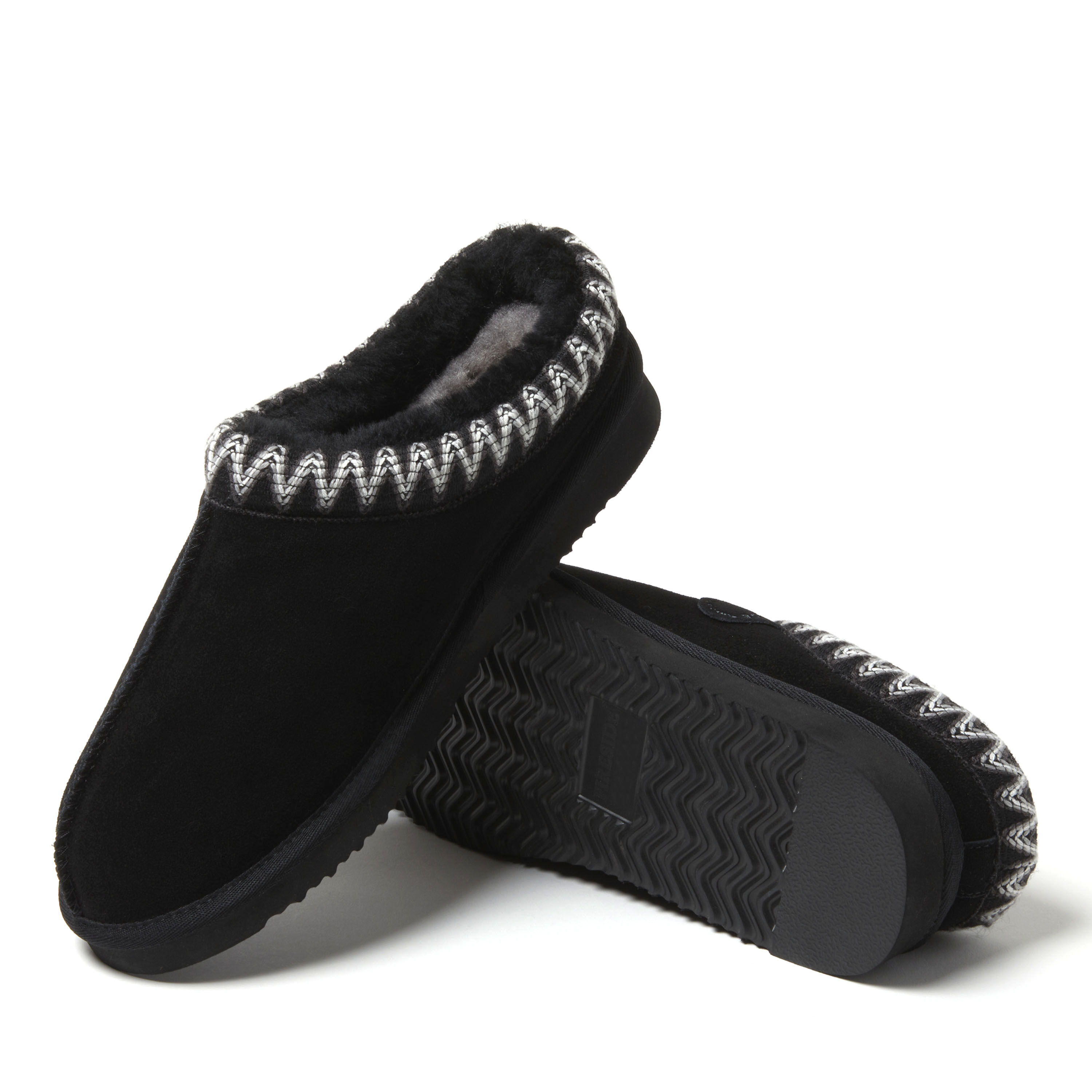 Men's Fireside by Dearfoams Grafton Genuine Shearling Clog With Taping