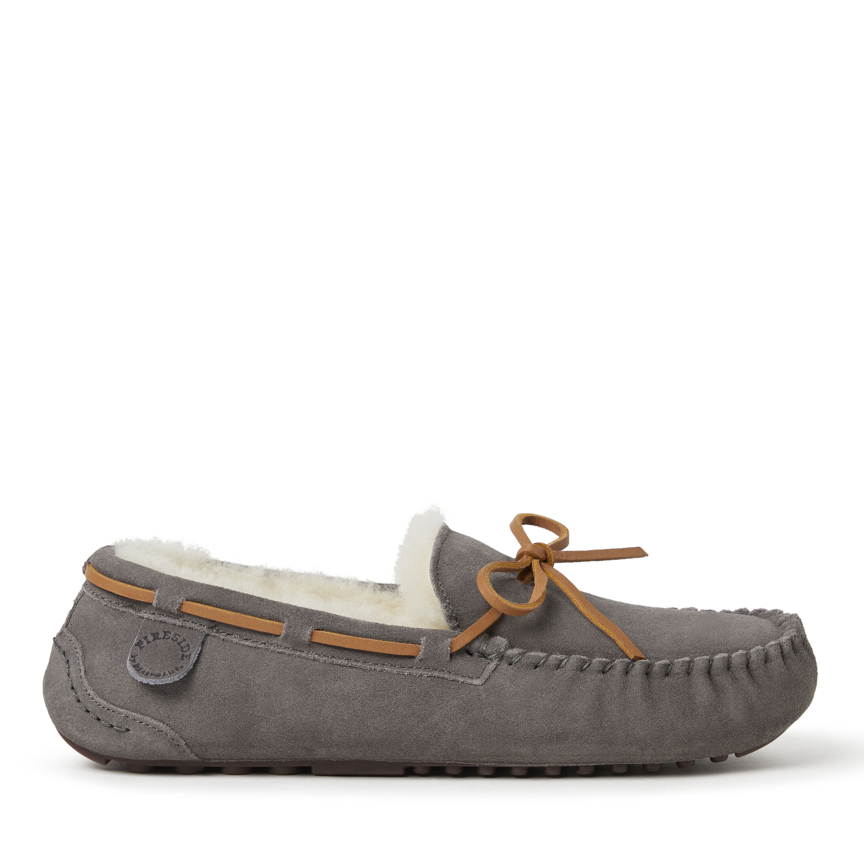 Men's Fireside by Dearfoams Victor Genuine Shearling Moccasin Slipper with Tie