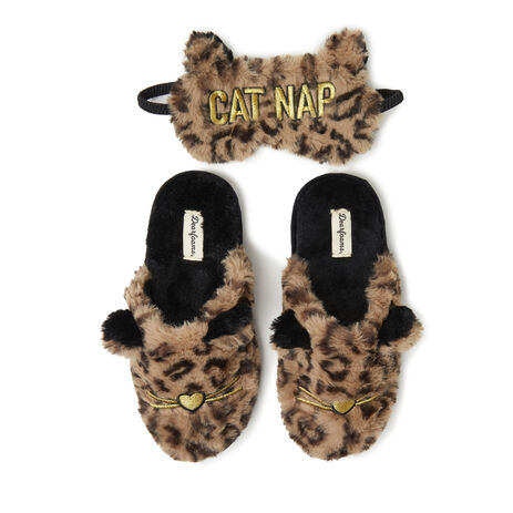 Sleep Mask Dearfoam Cat Slippers Women's Five More Minutes Scuff