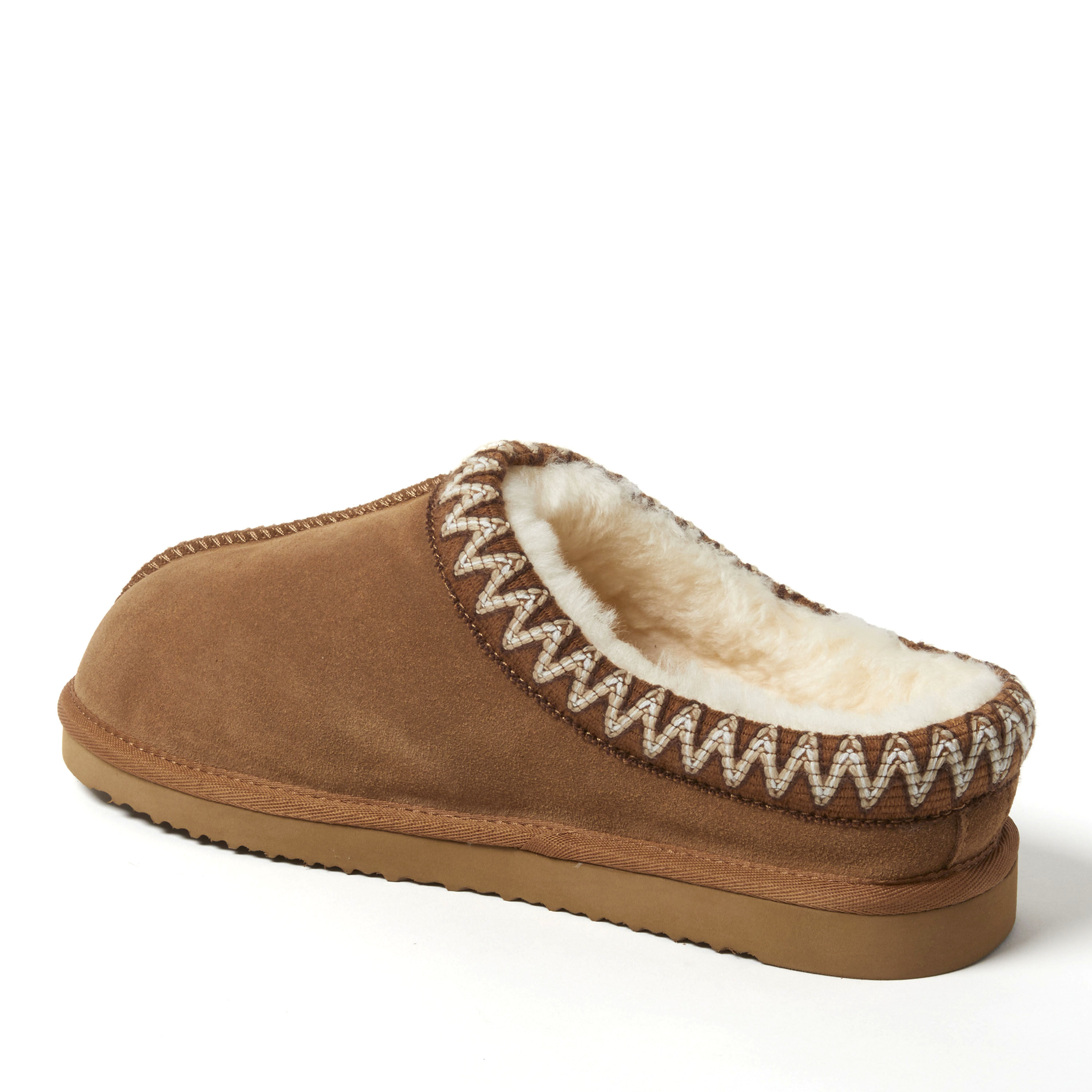 Men's Fireside by Dearfoams Grafton Genuine Shearling Clog With Taping - Water Resistant