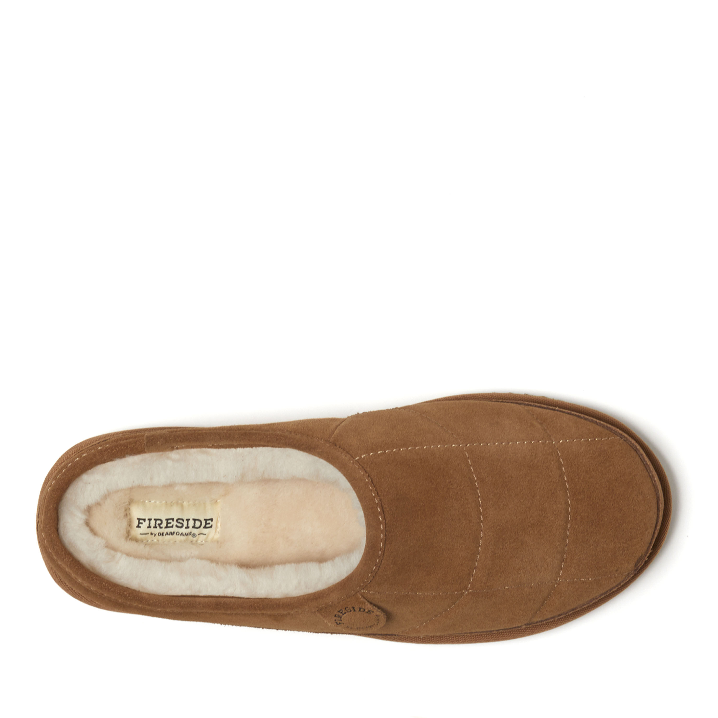 Men's Fireside by Dearfoams Grafton Quilted Genuine Shearling Clog