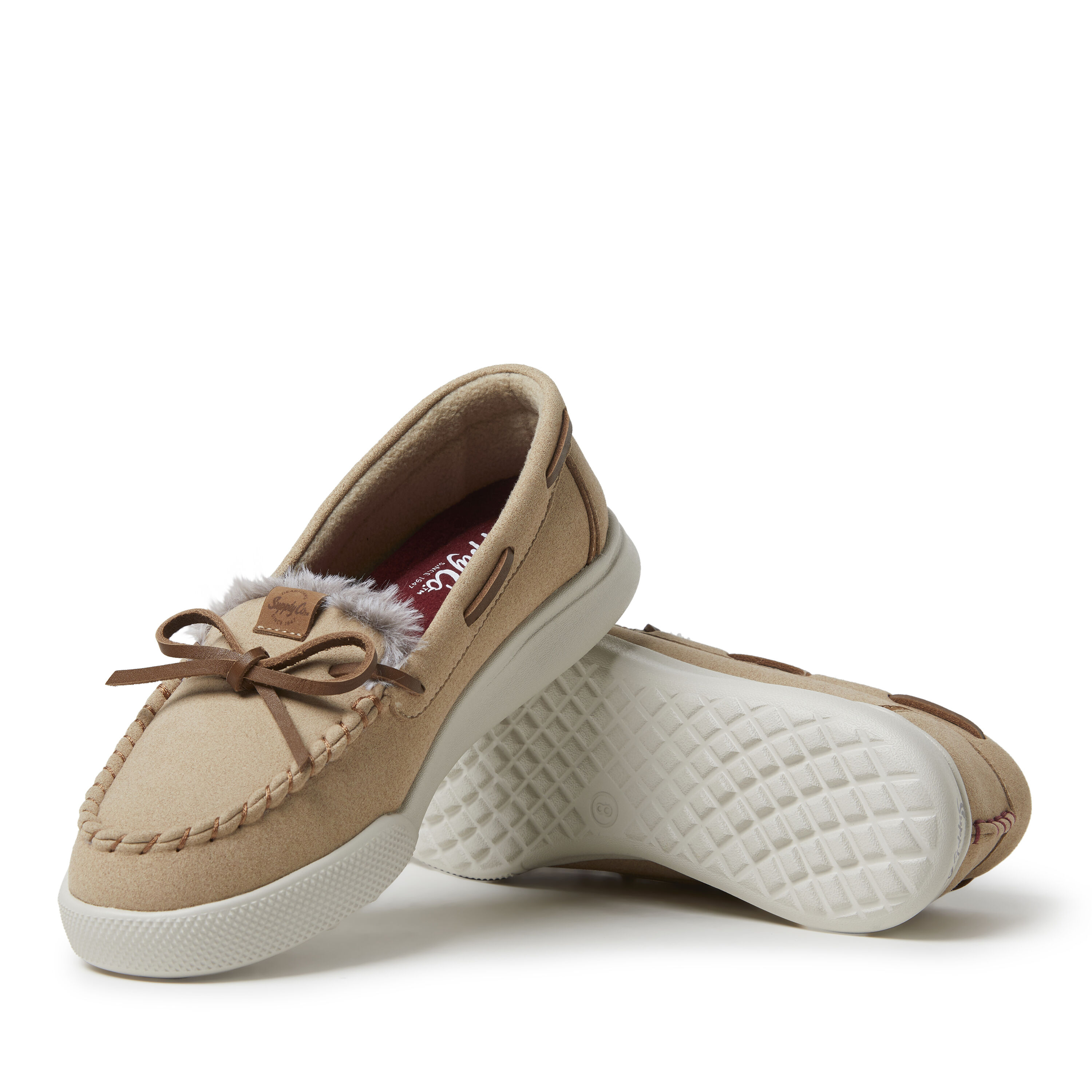 Dearfoams Supply Co. Women's Robin Ultrasuede Moccasin with Tie