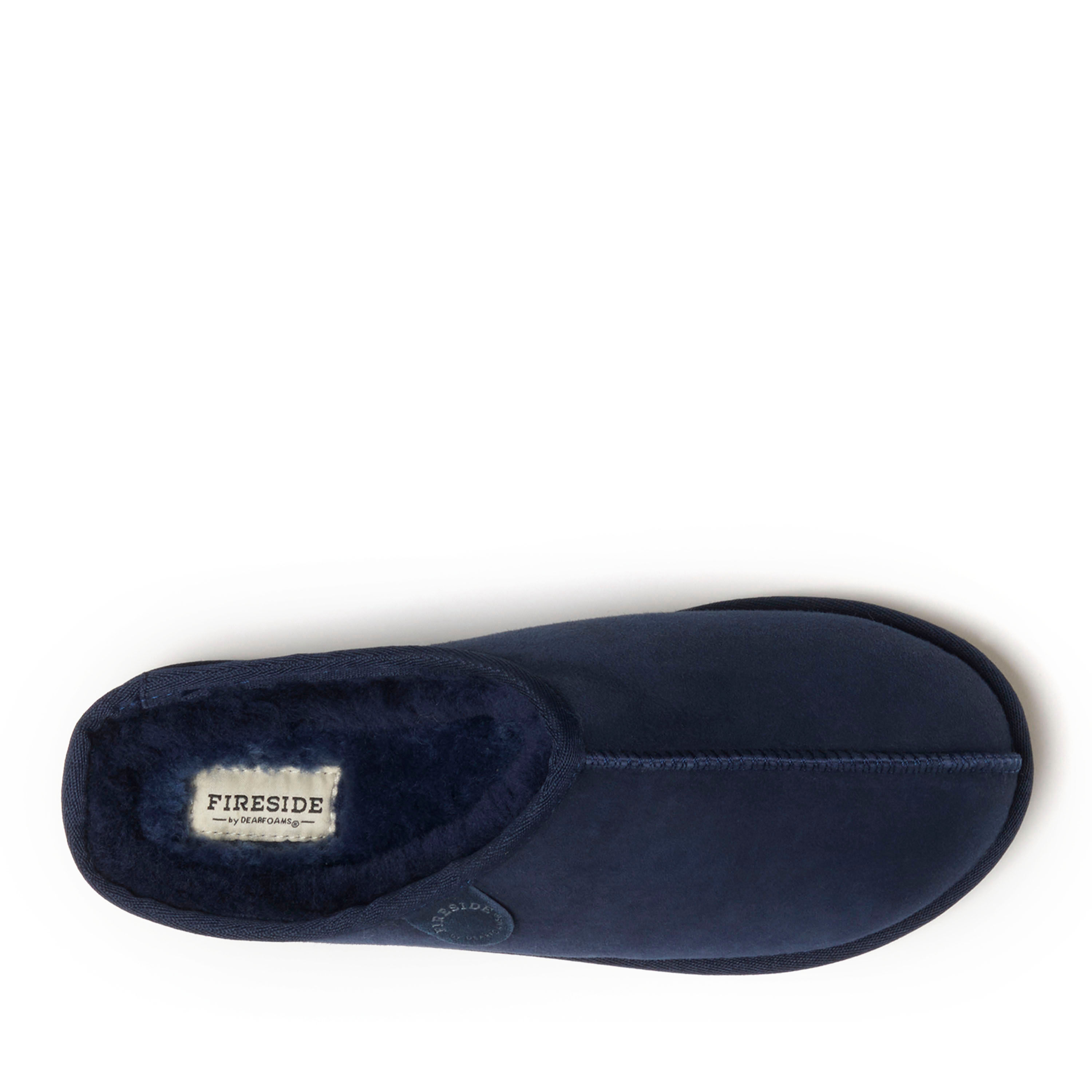 Men's Fireside by Dearfoams Grafton Genuine Shearling Clog Slipper with Woven Accent