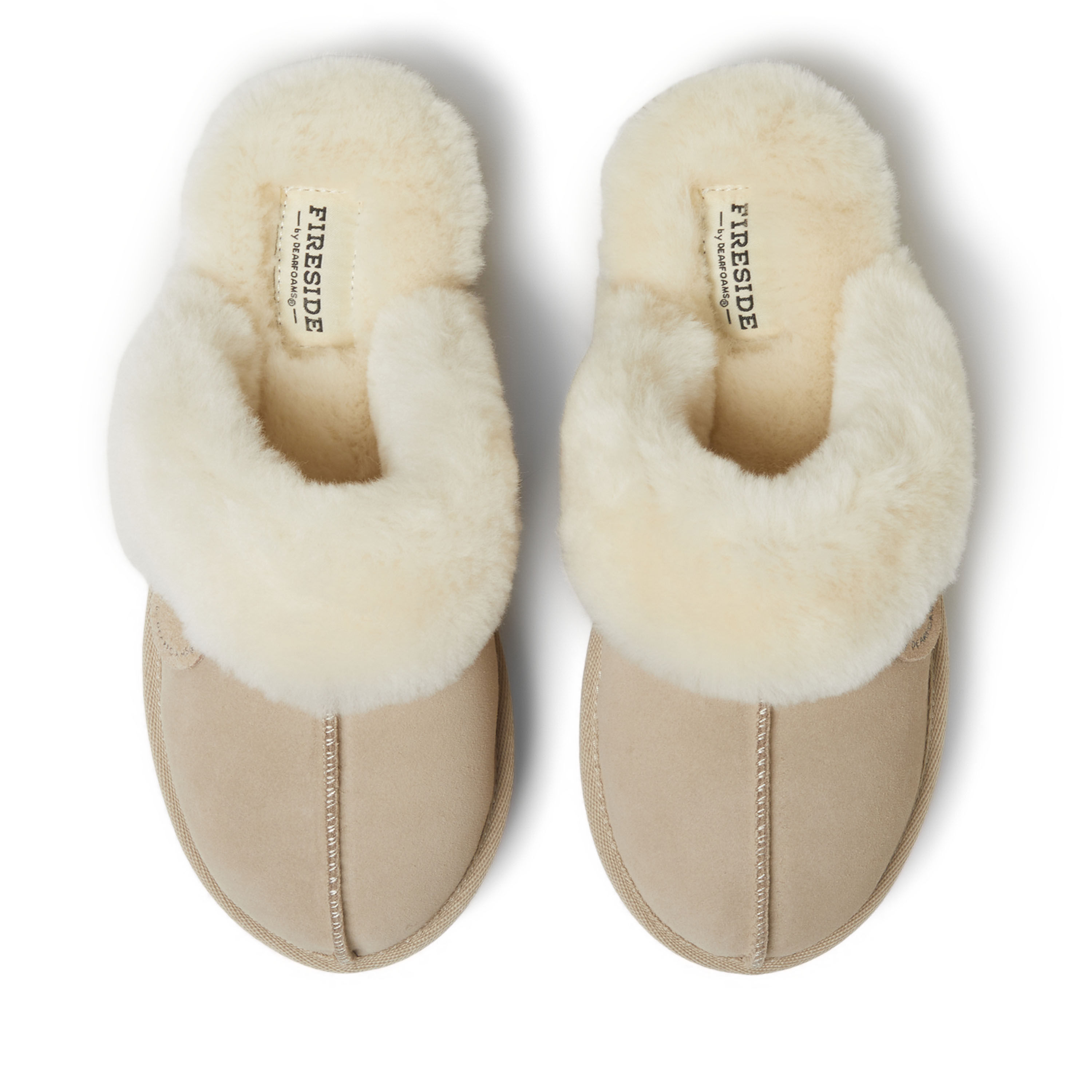 Women's Fireside by Dearfoams Melton Genuine Shearling Platform Scuff