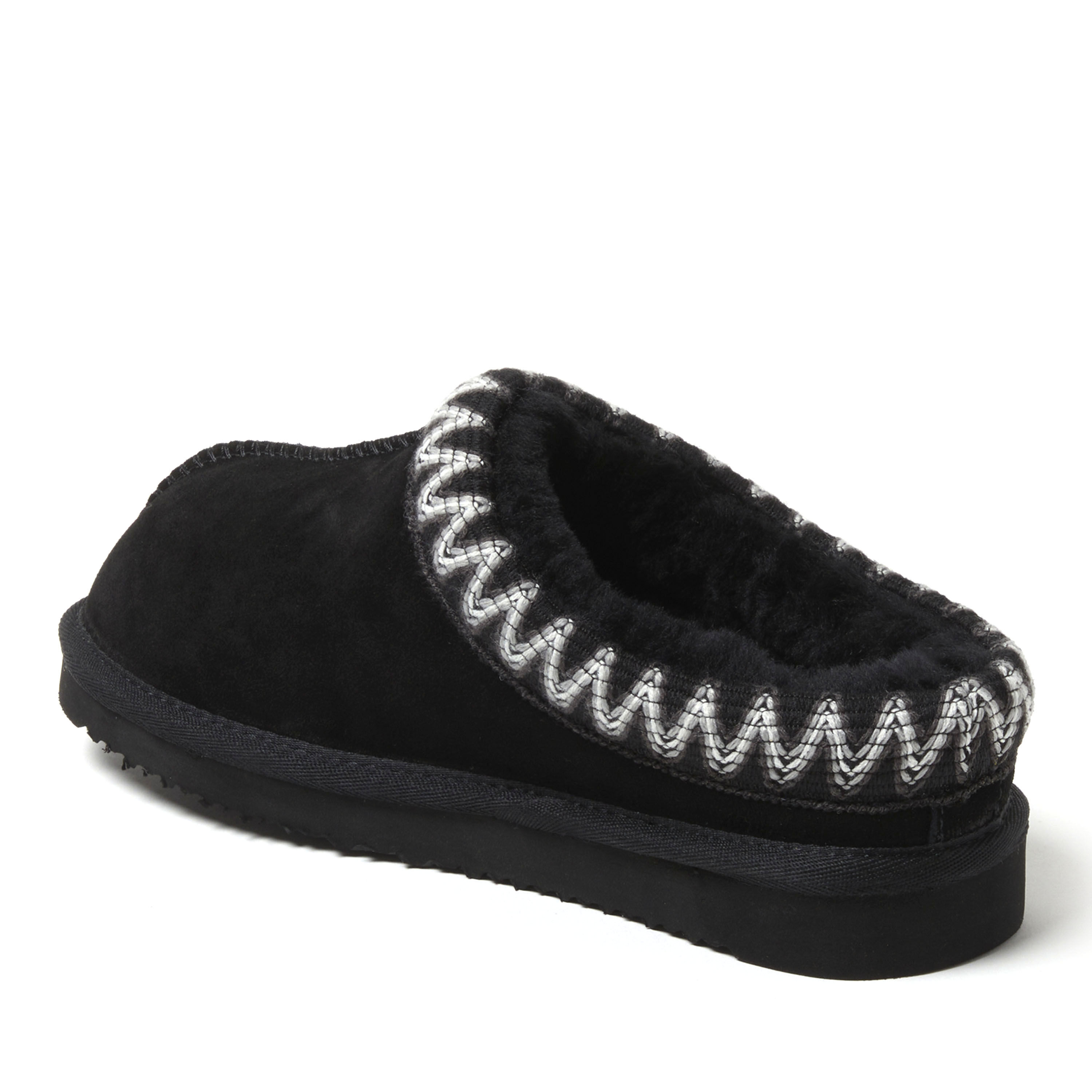 Women's Fireside by Dearfoams Greta Genuine Shearling Clog With Taping